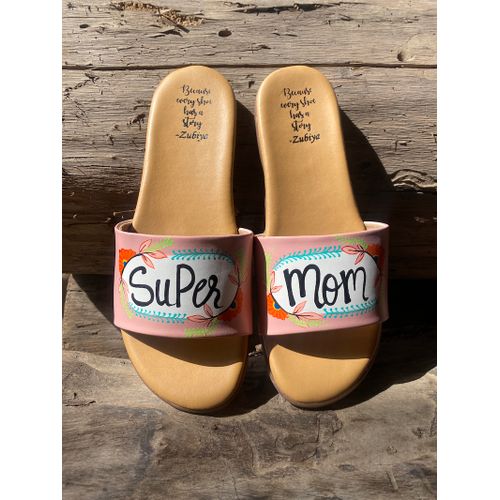 Peach Super Mom Slides