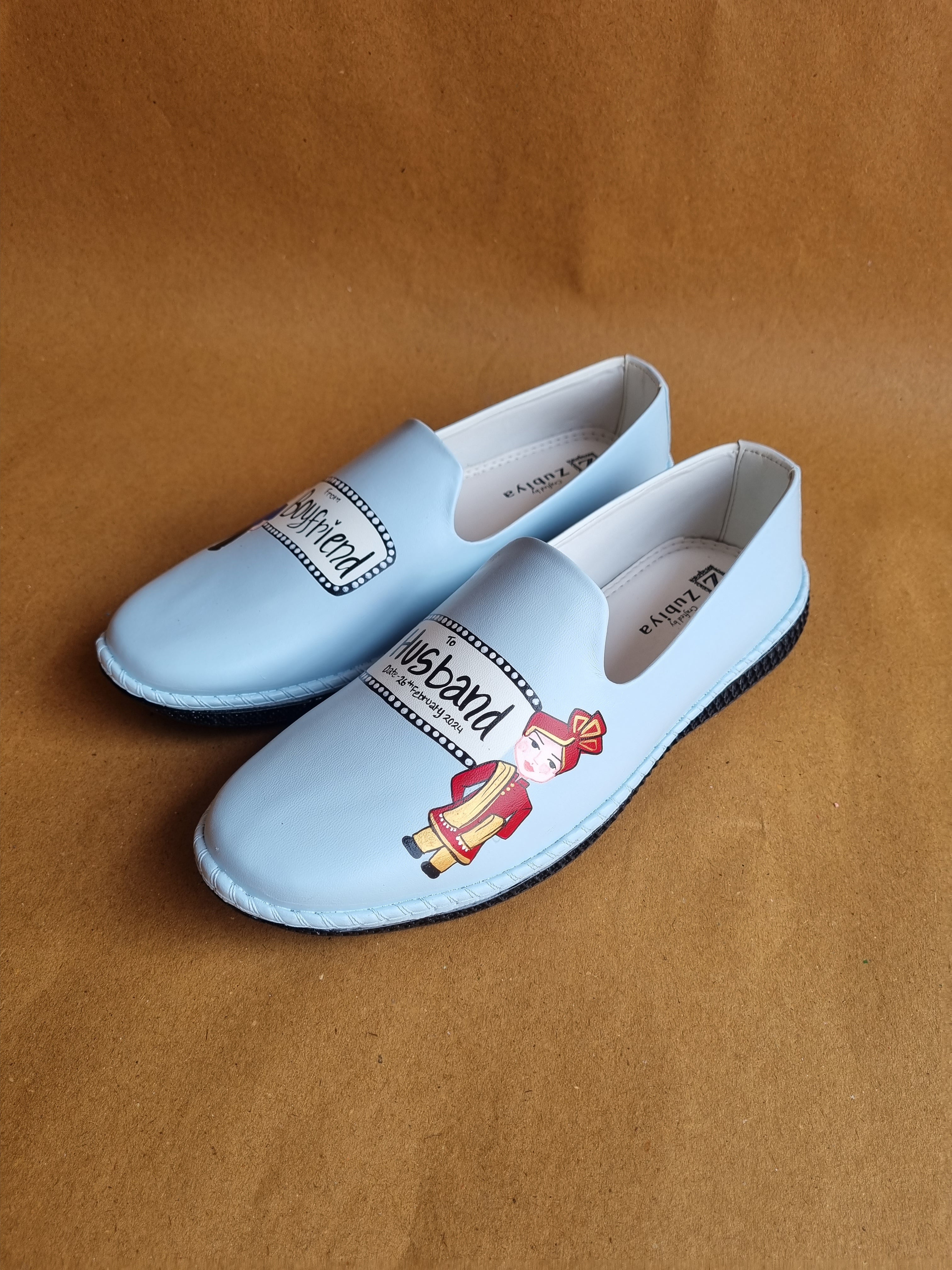 Powder blue both side dulha mojris