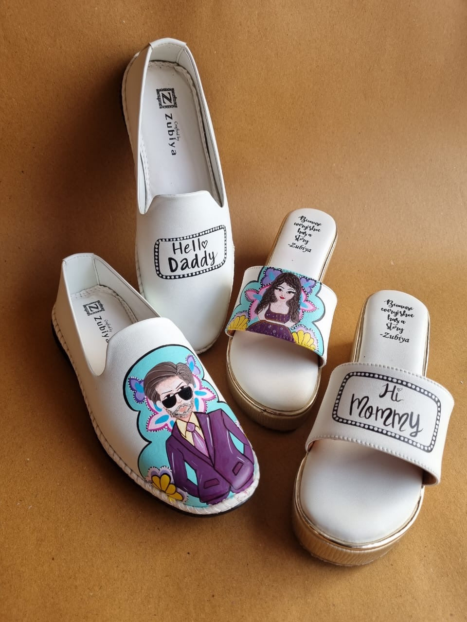 Hi mommy- hello daddy wedges-mojri combo