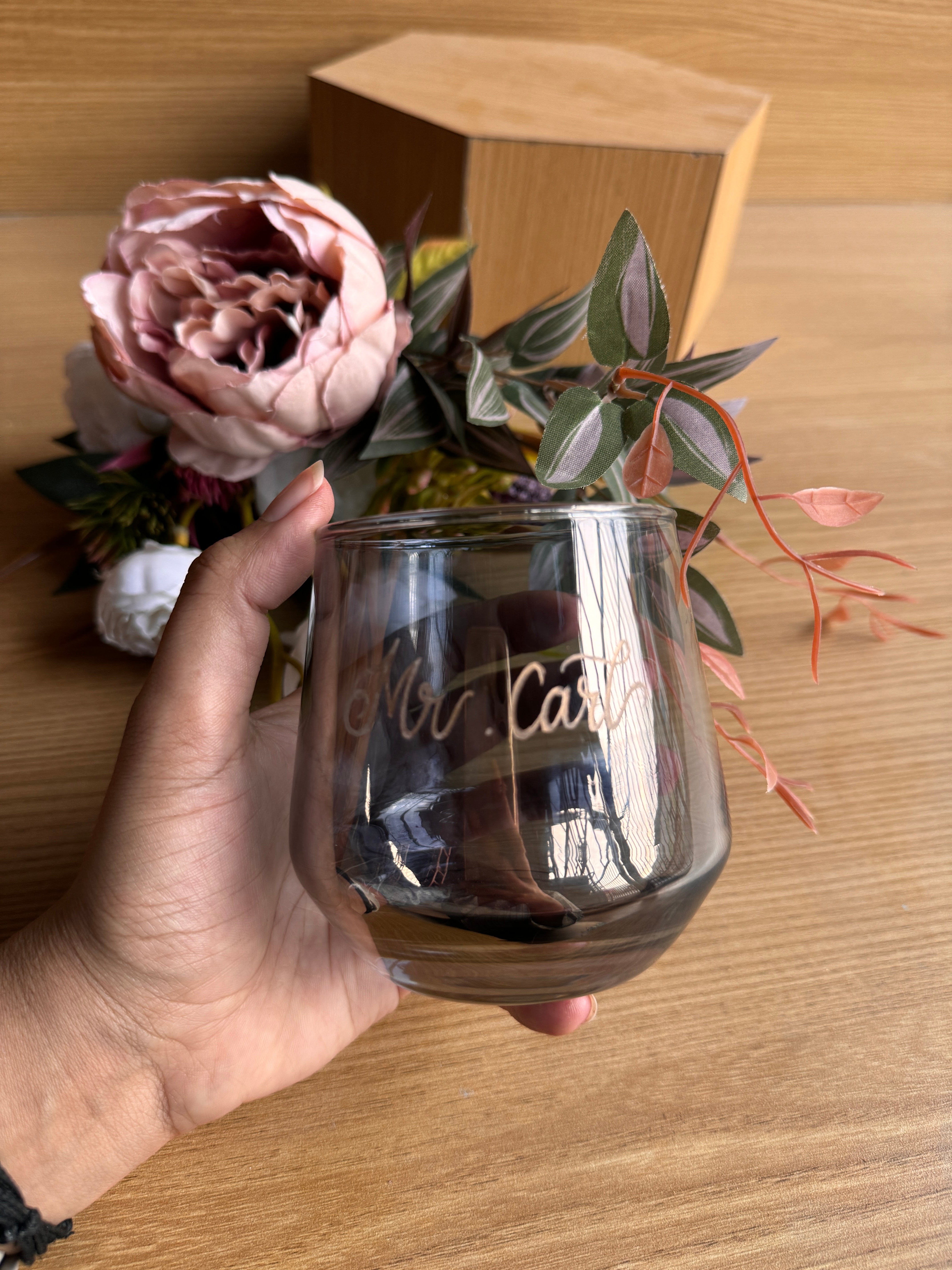 Set of 2 whiskey glass with Engraved name