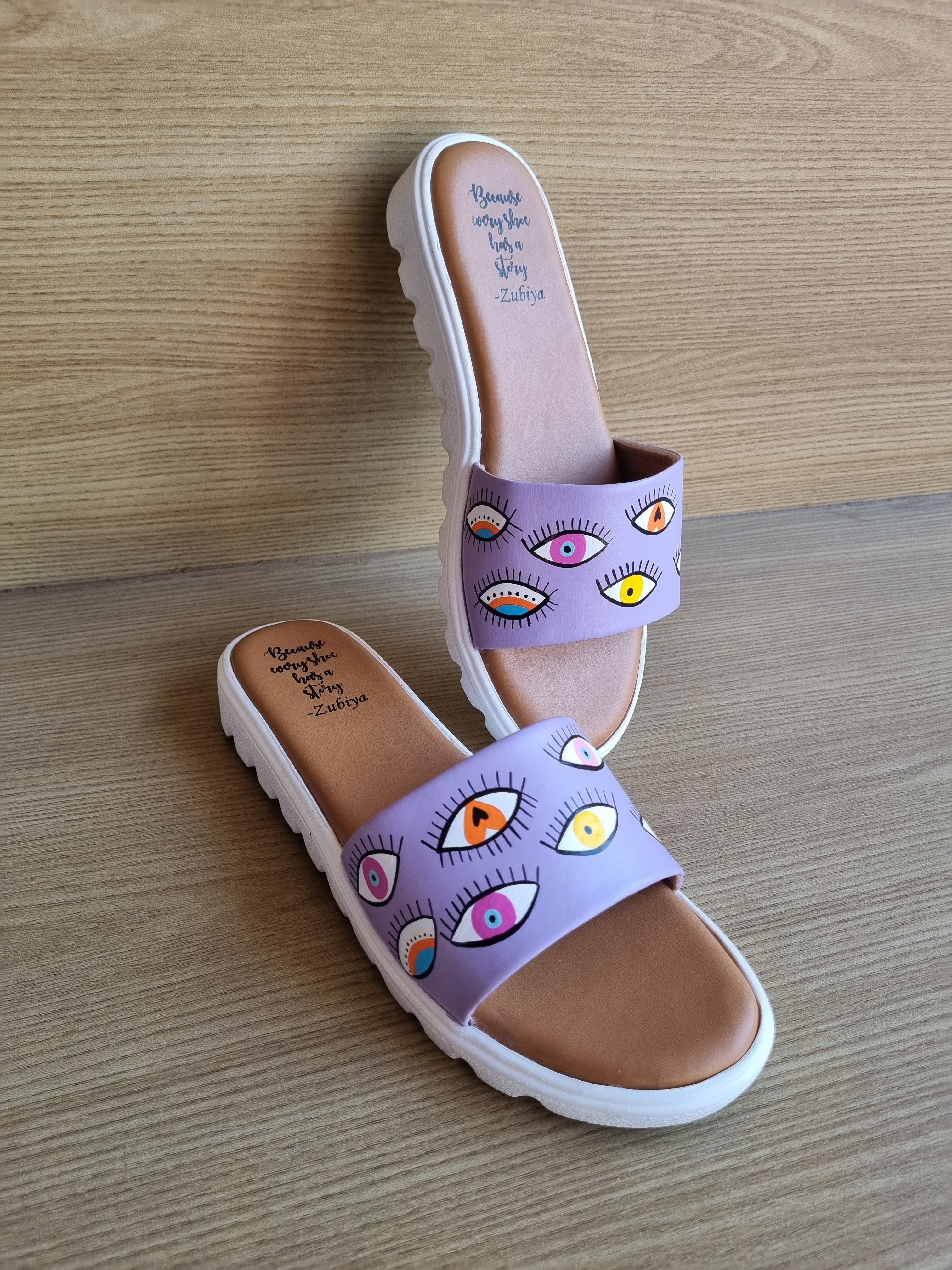 Lavander evil eye slides