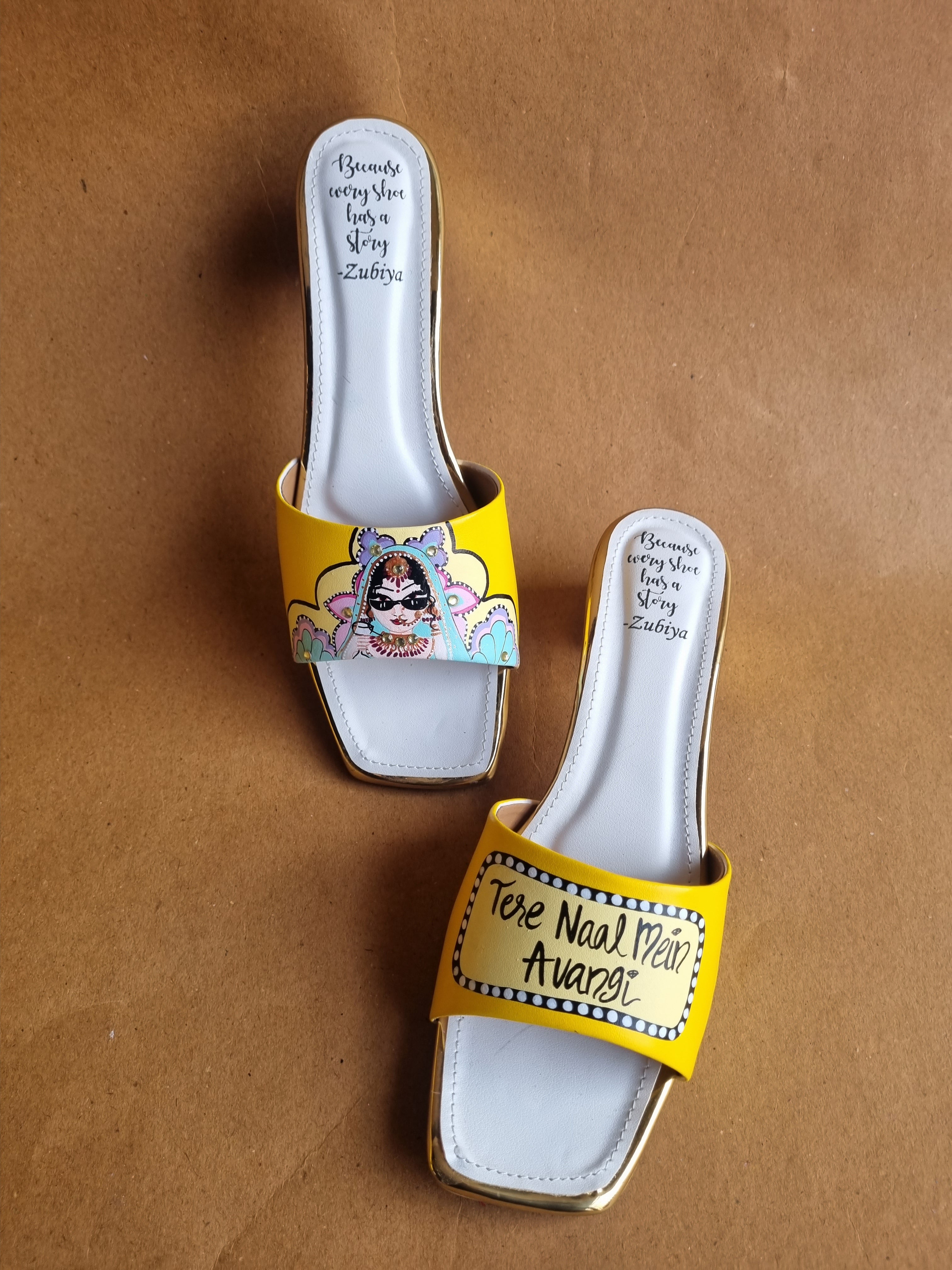Yellow bridal Artwork Heels