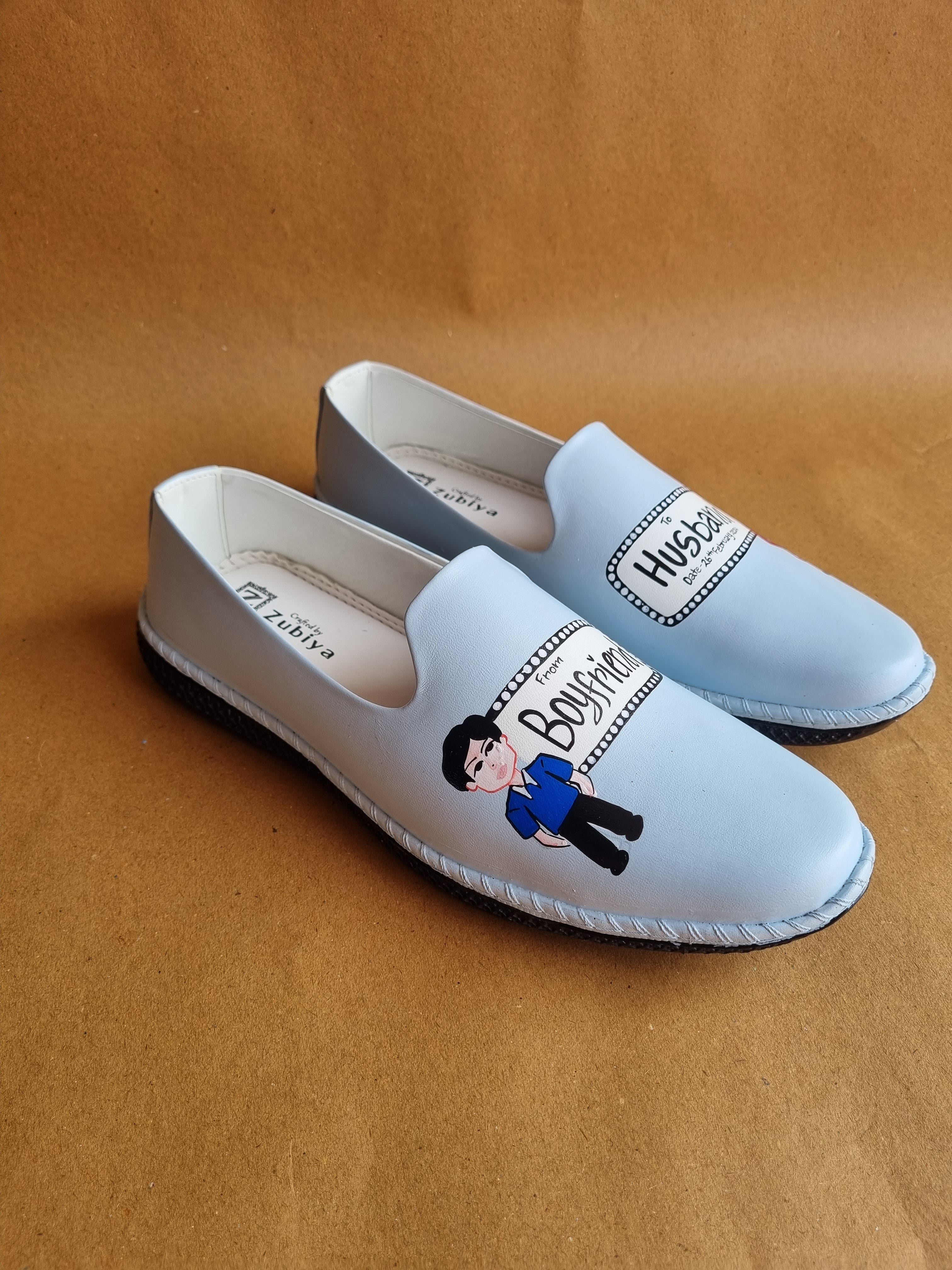 Powder blue both side dulha mojris