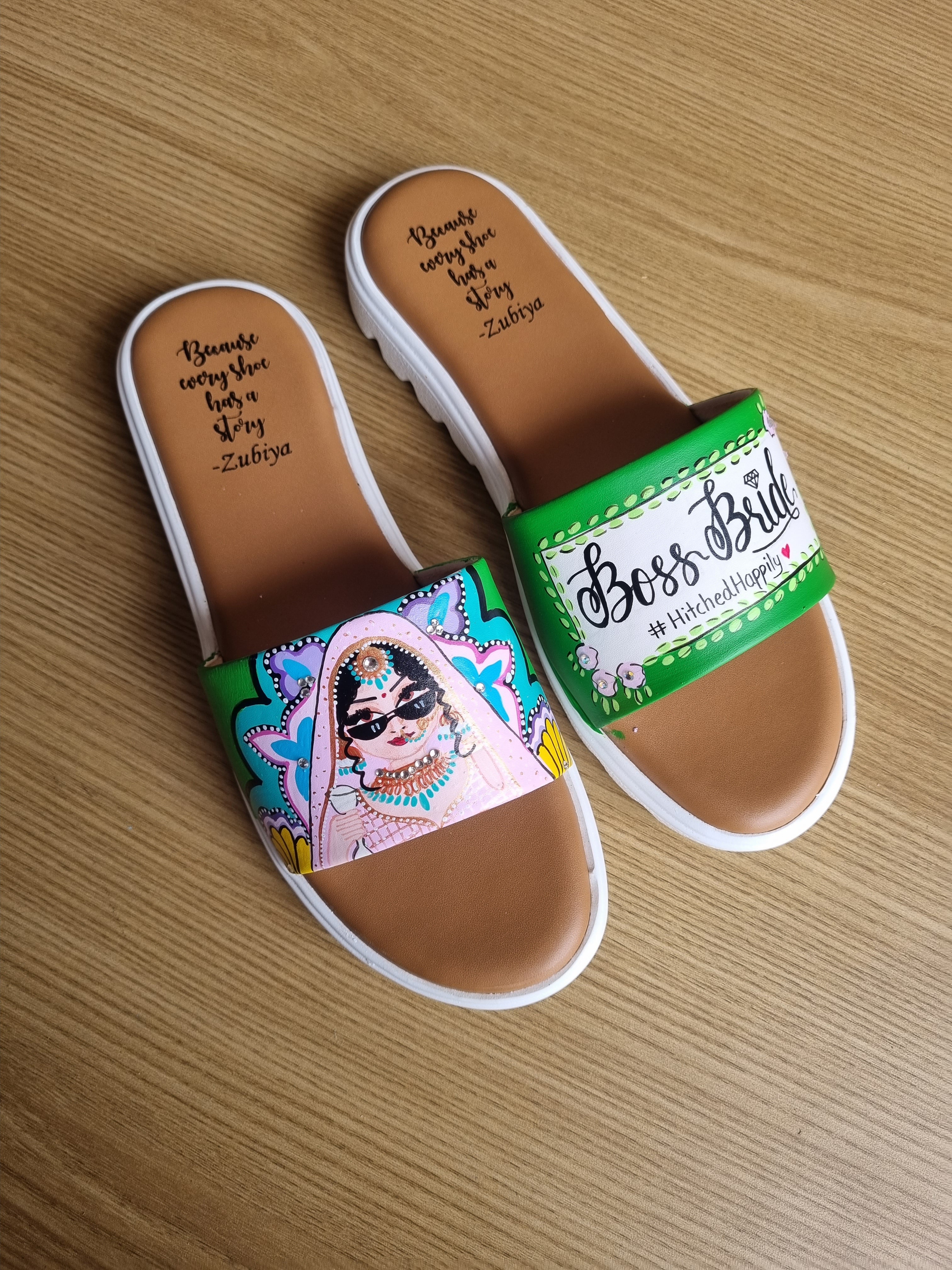 Parrot green Swag Dulhan Artwork Flats