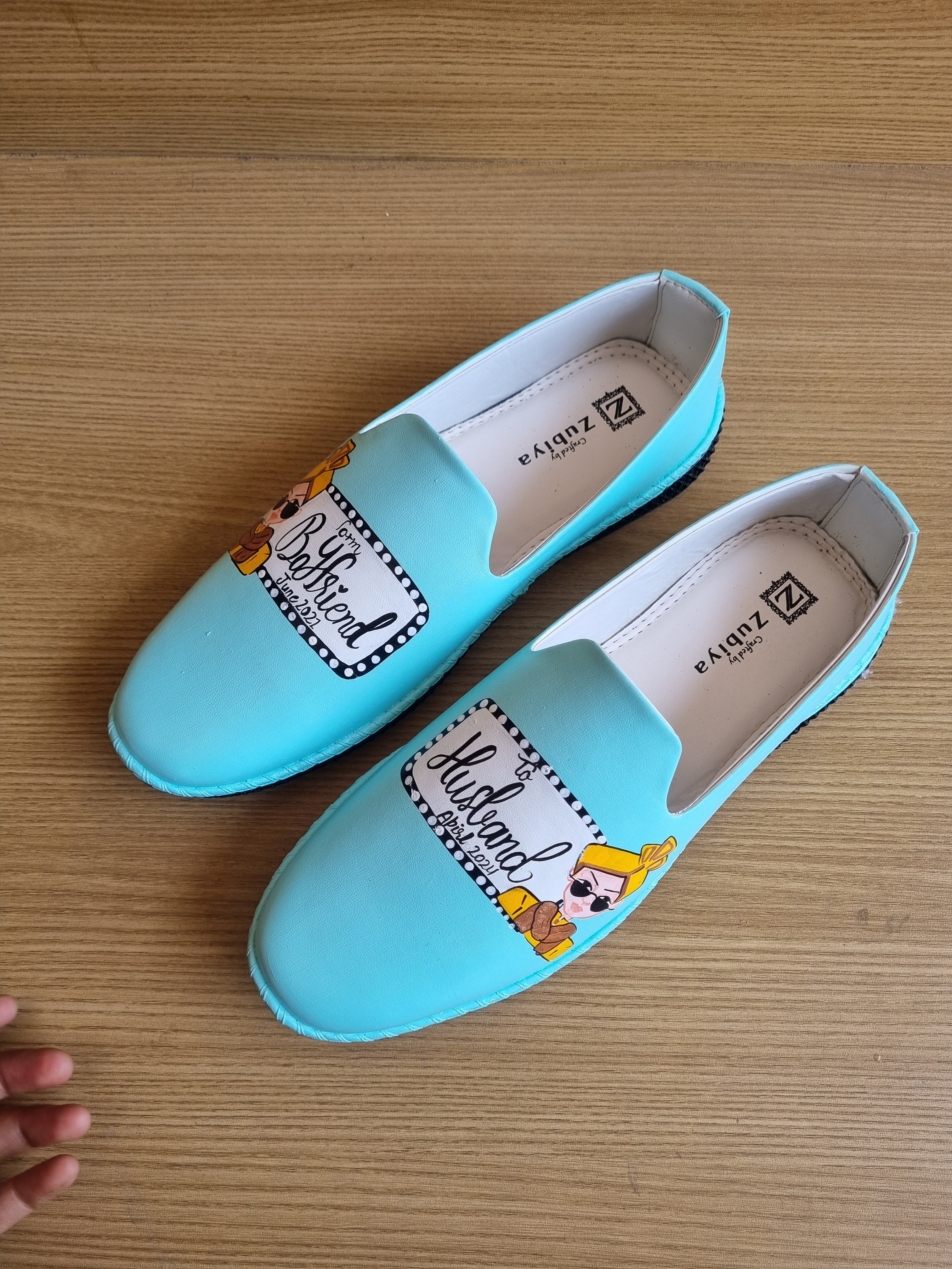 Aqua blue  men’s Mojris -2 inch mules couple combo