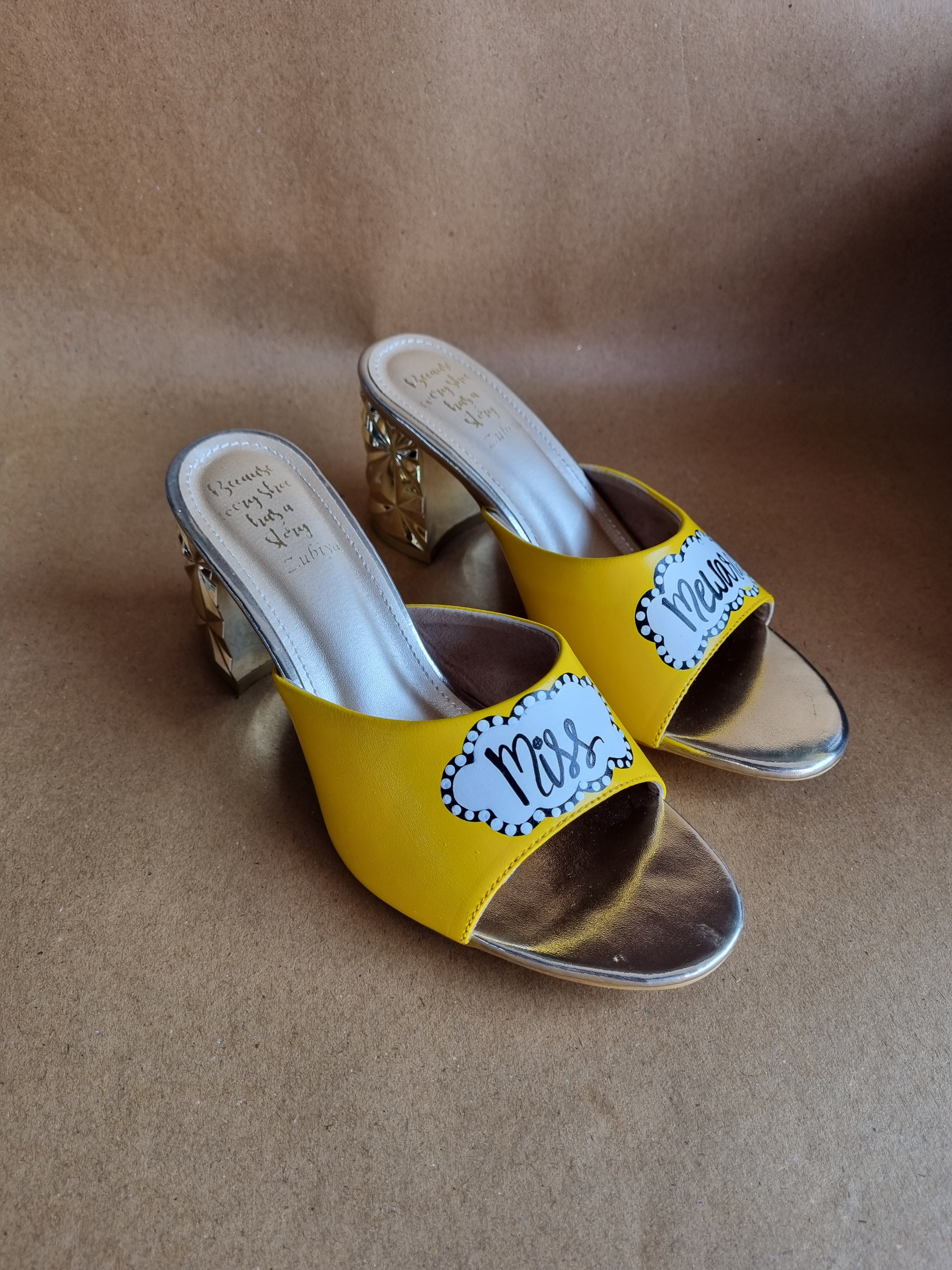 Yellow bubble 3 inch heels