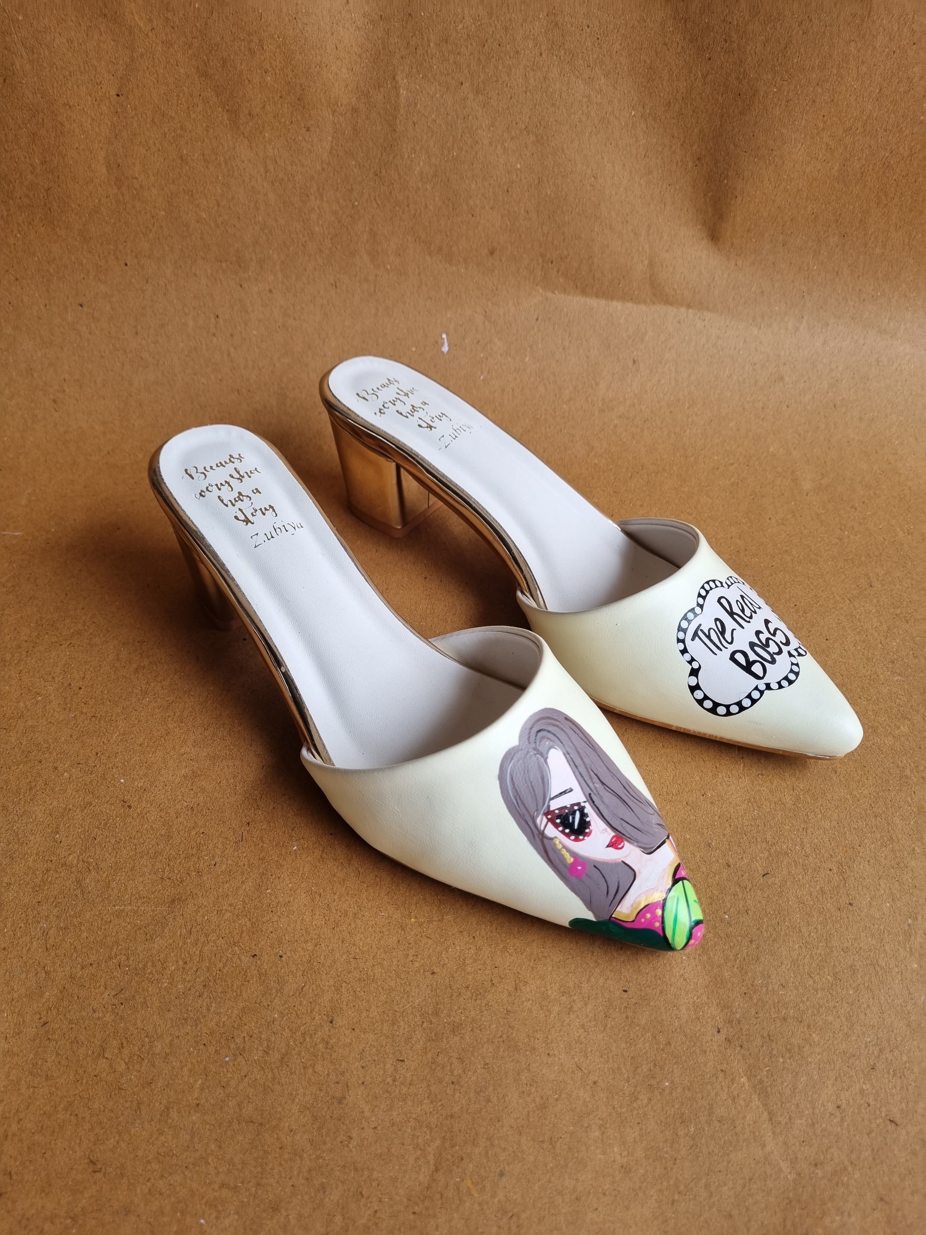 Lime yellow 2 inch mules