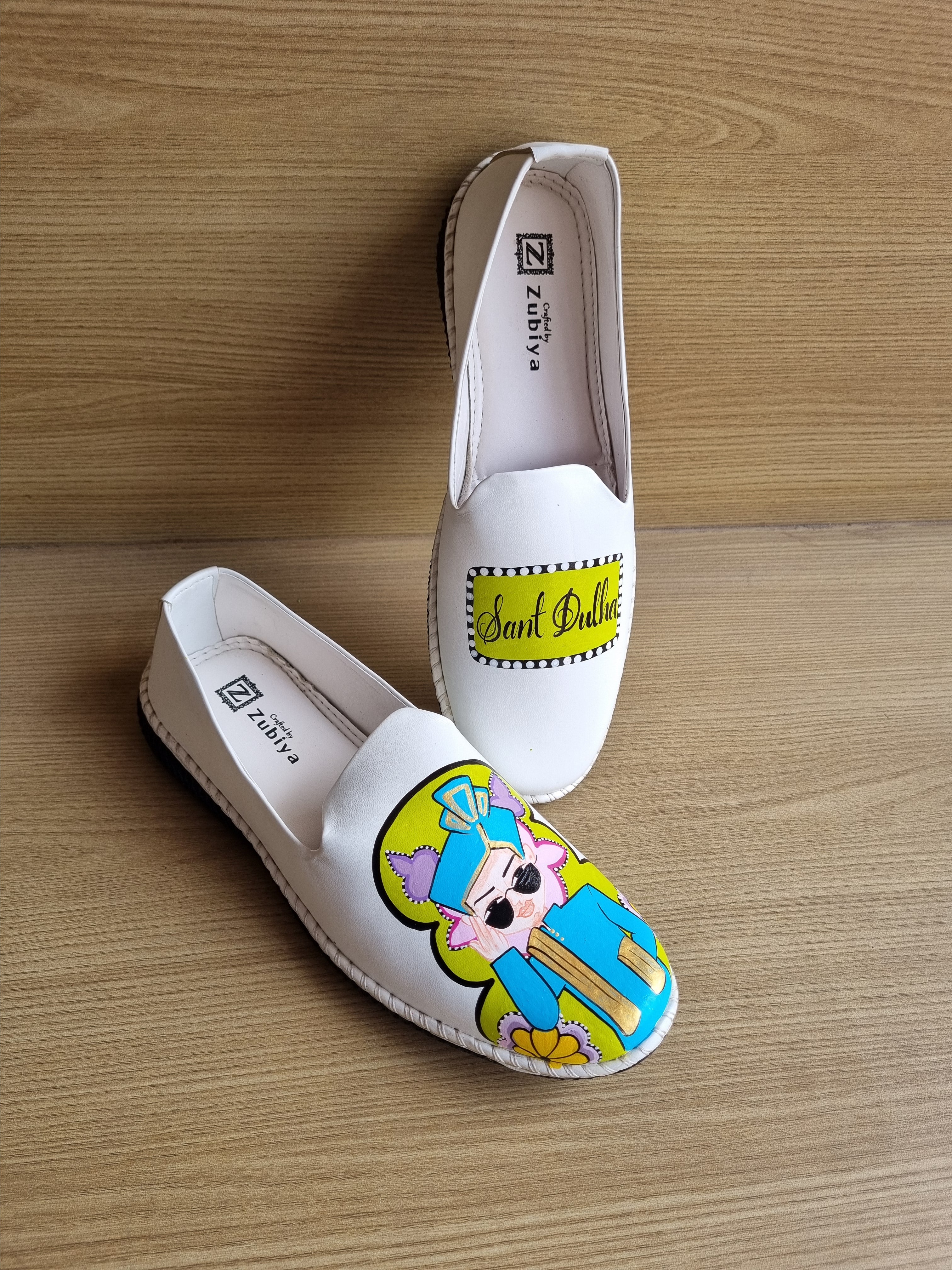 White bright green 3”inch heels- mens mojri swag couple combo