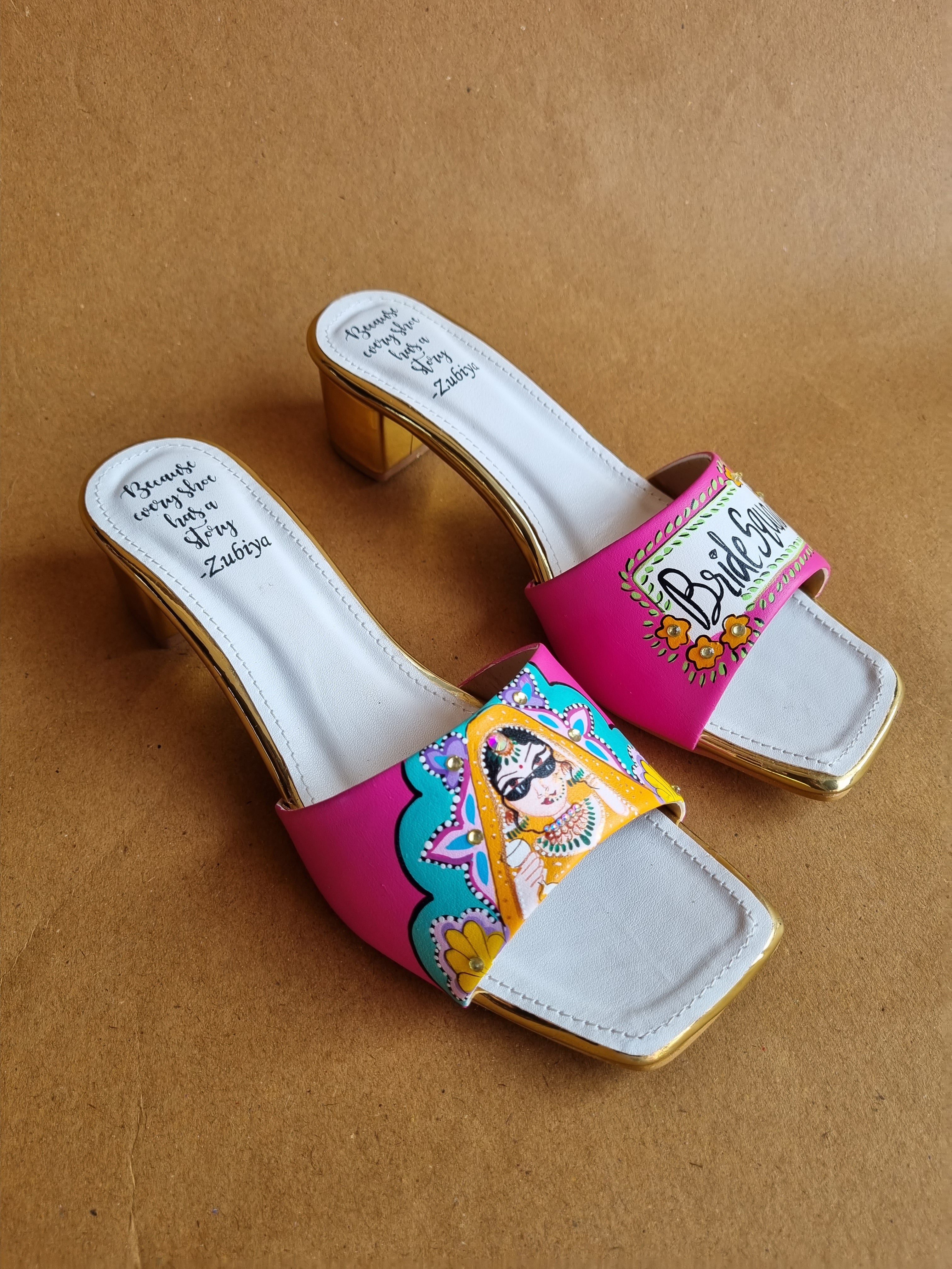 Hot pink Bride squad Artwork Heels