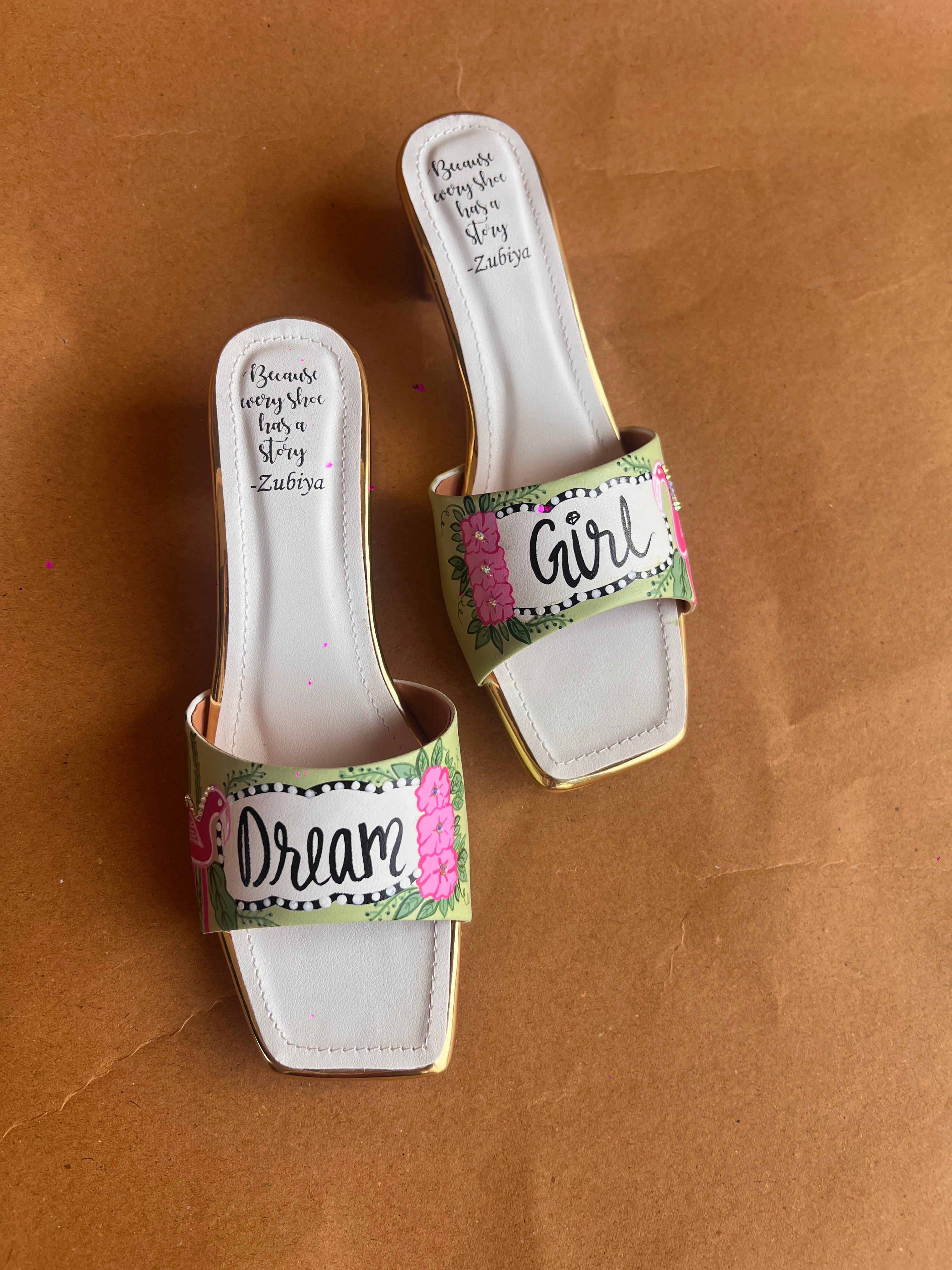 Flamingo dream girl Artwork Heels