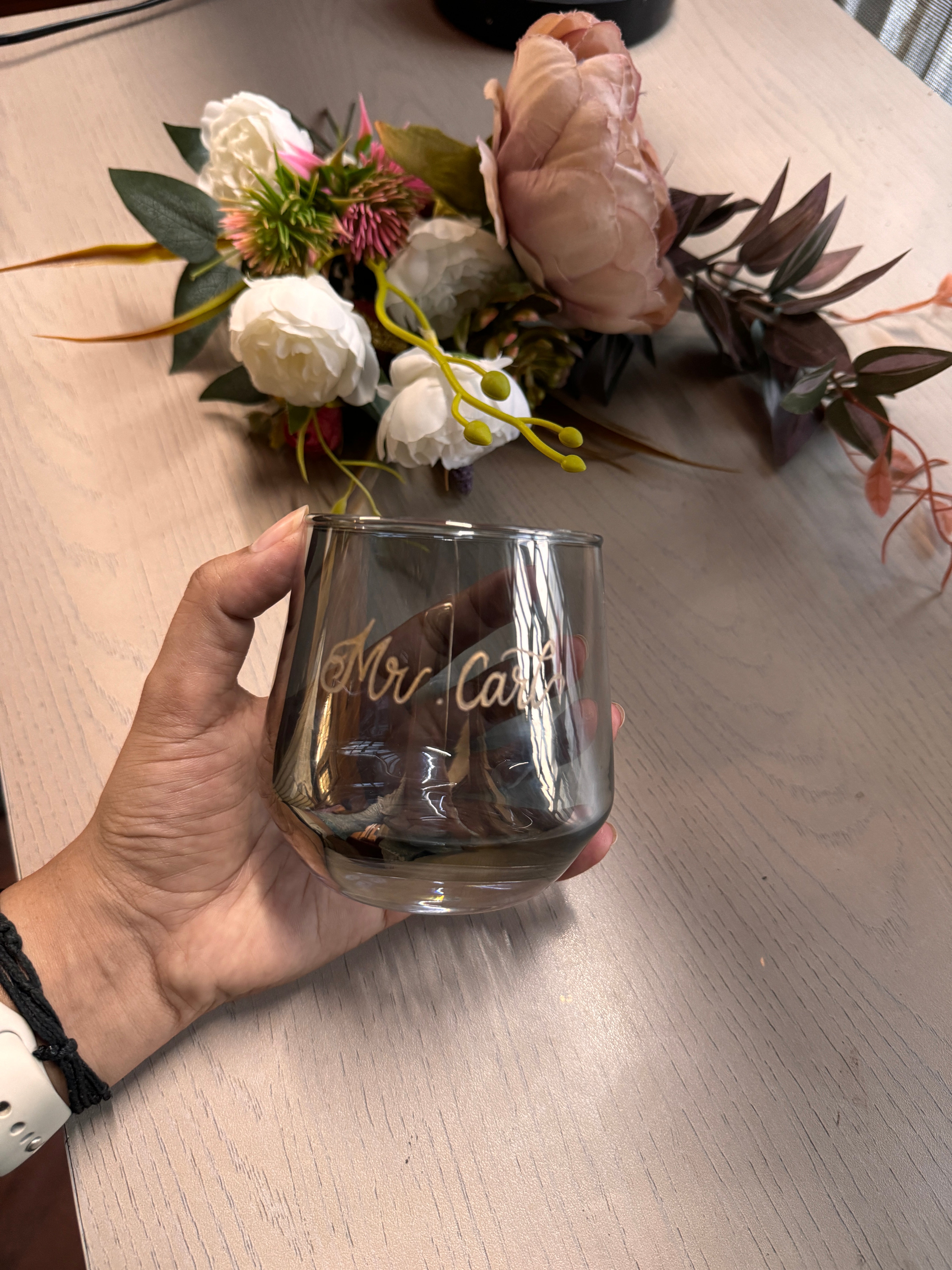 Set of 2 whiskey glass with Engraved name