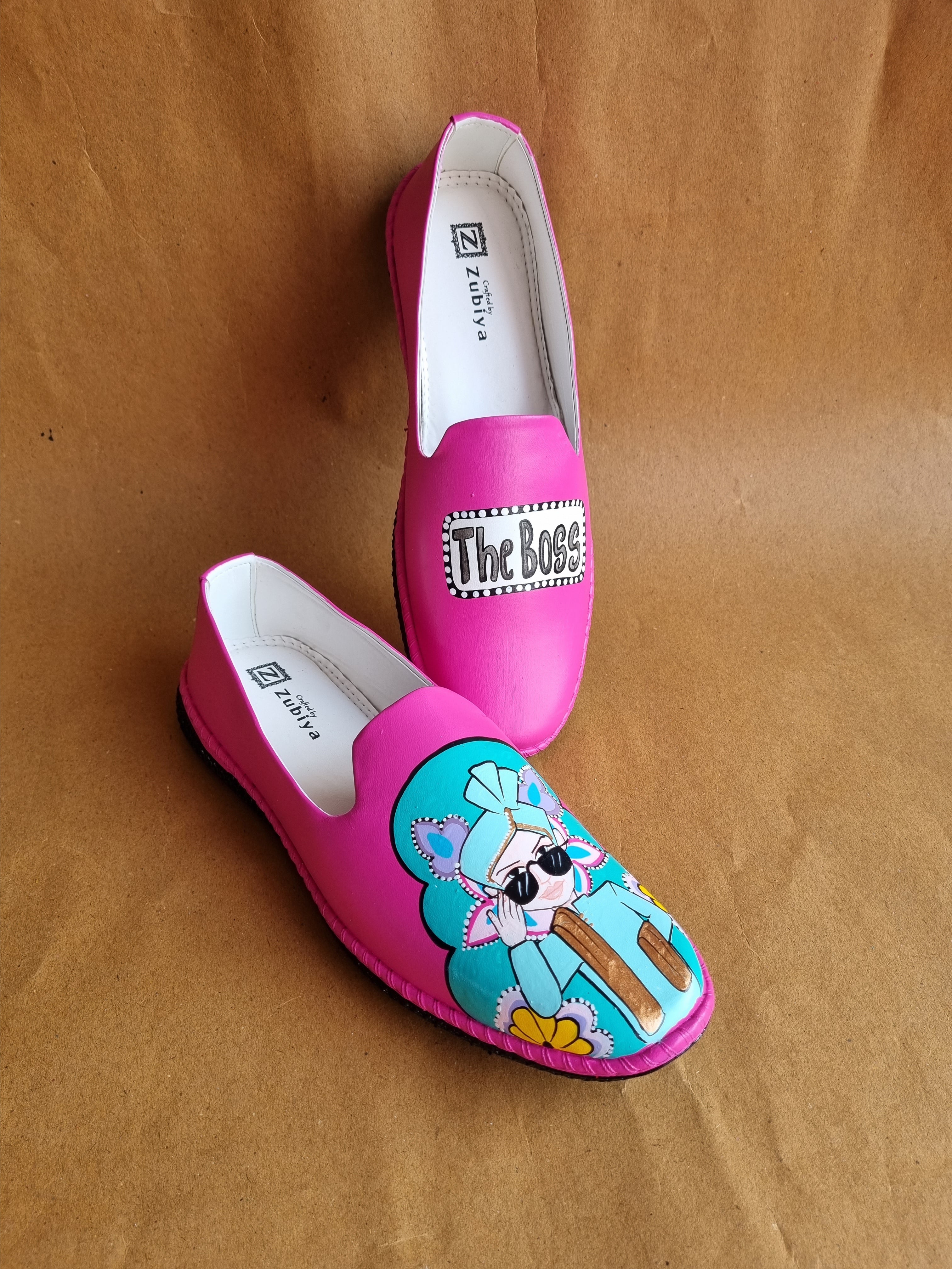 Hot pink boss juttis couple combo