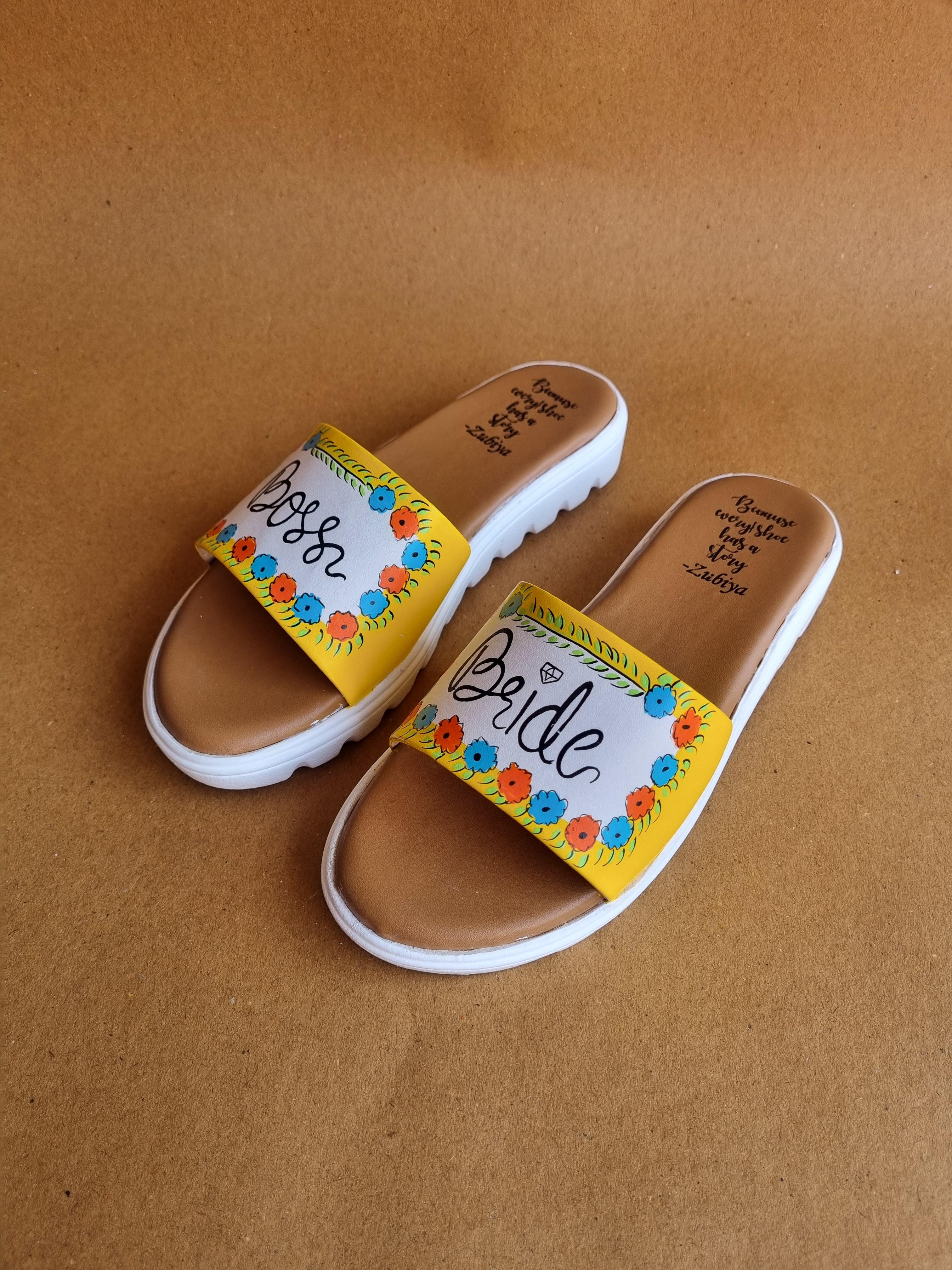 Boss bride yellow slides