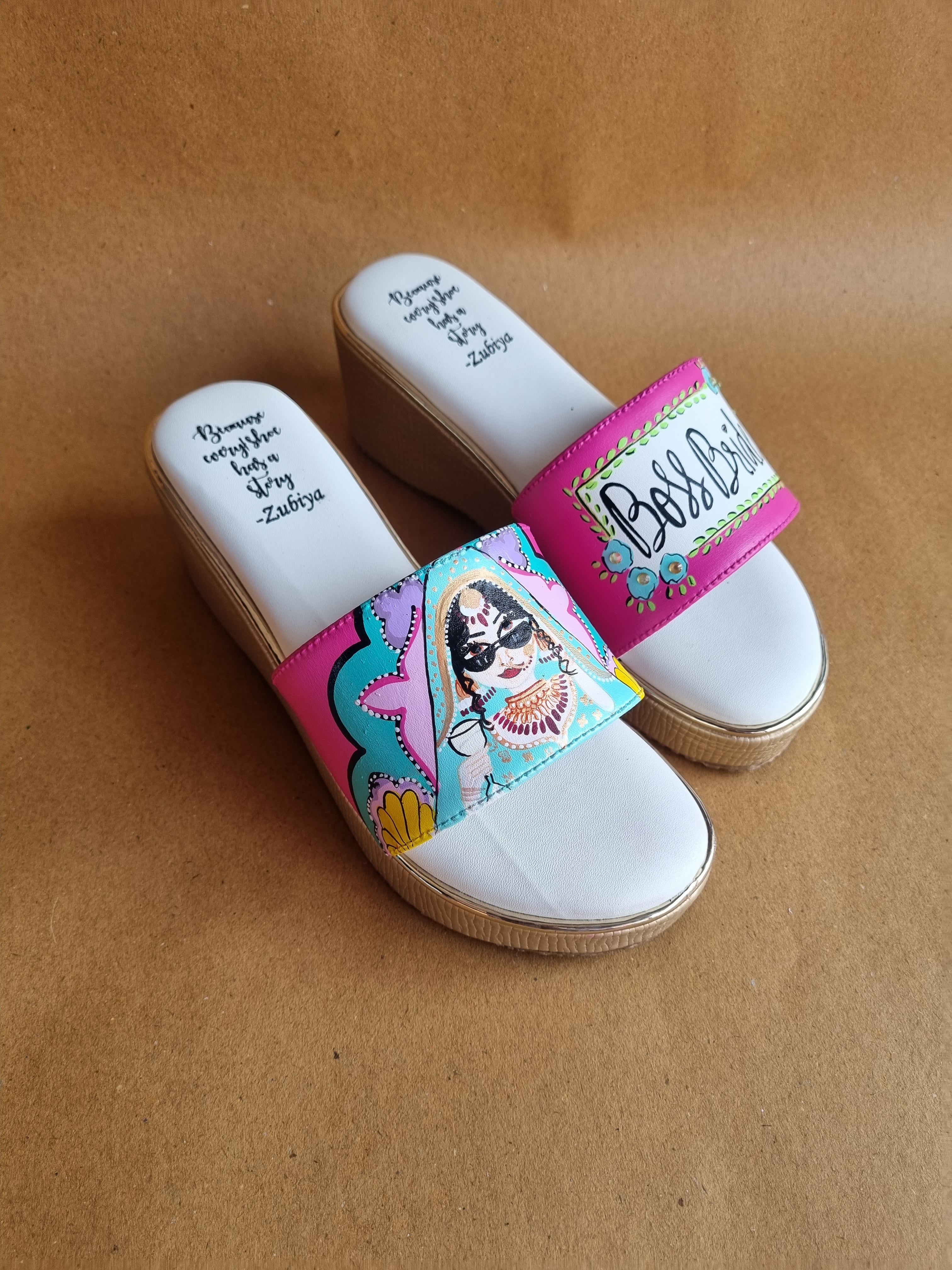 3 inch hot pink golden wedges swag dulhan heels