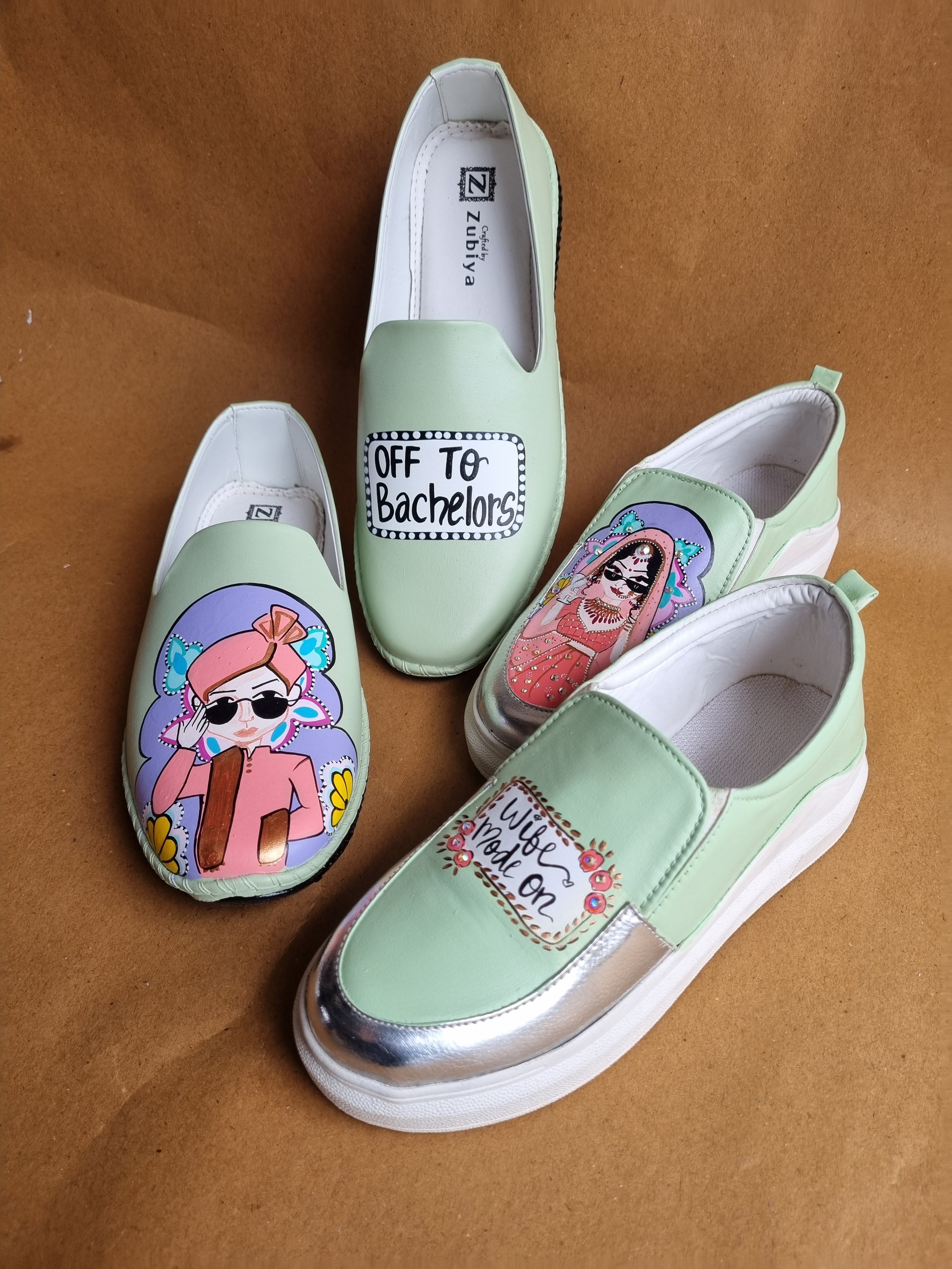 Pista green mojri- sneakers couple Combo