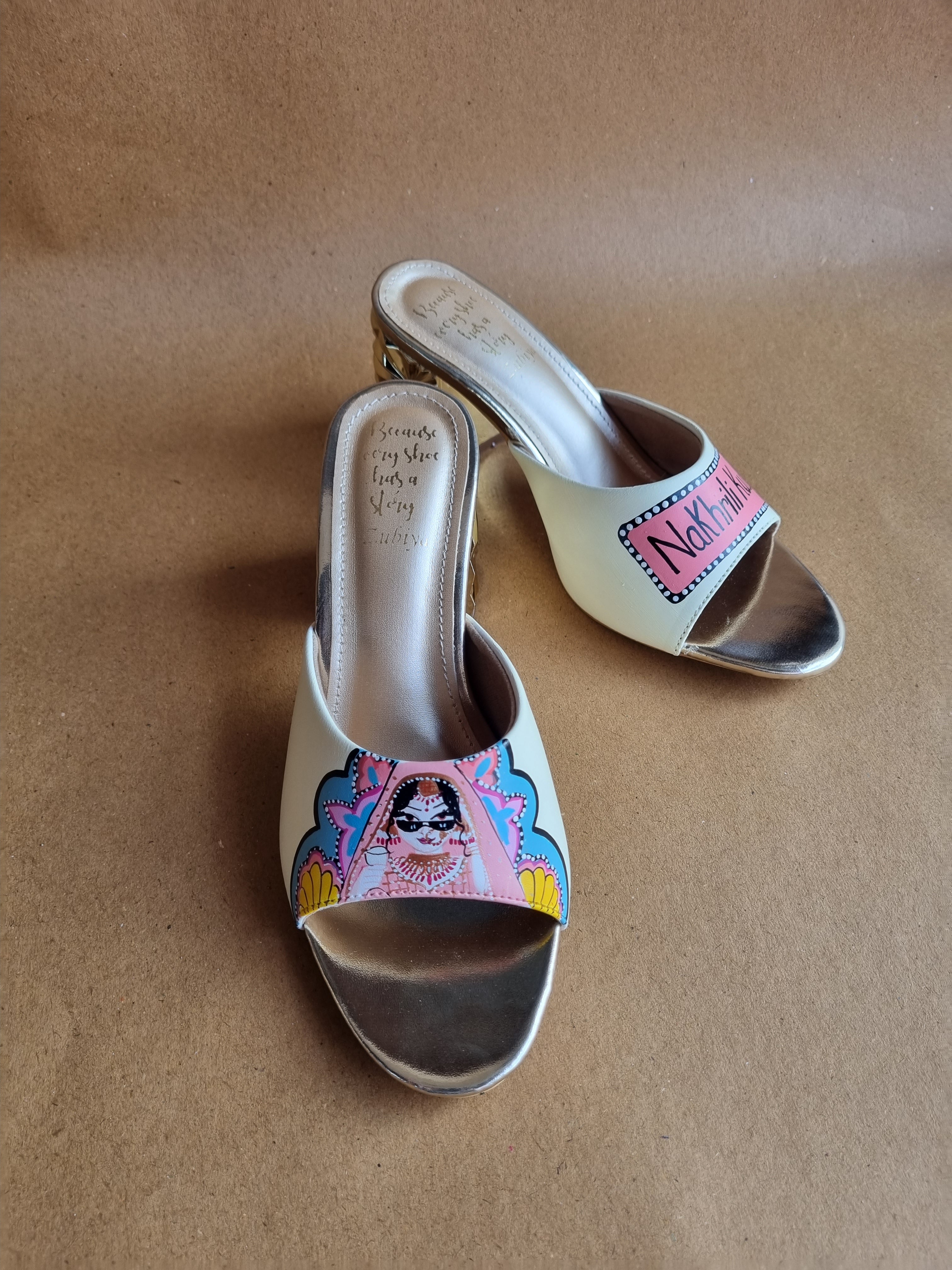 Beige  3”inch heels- mens mojri swag couple combo