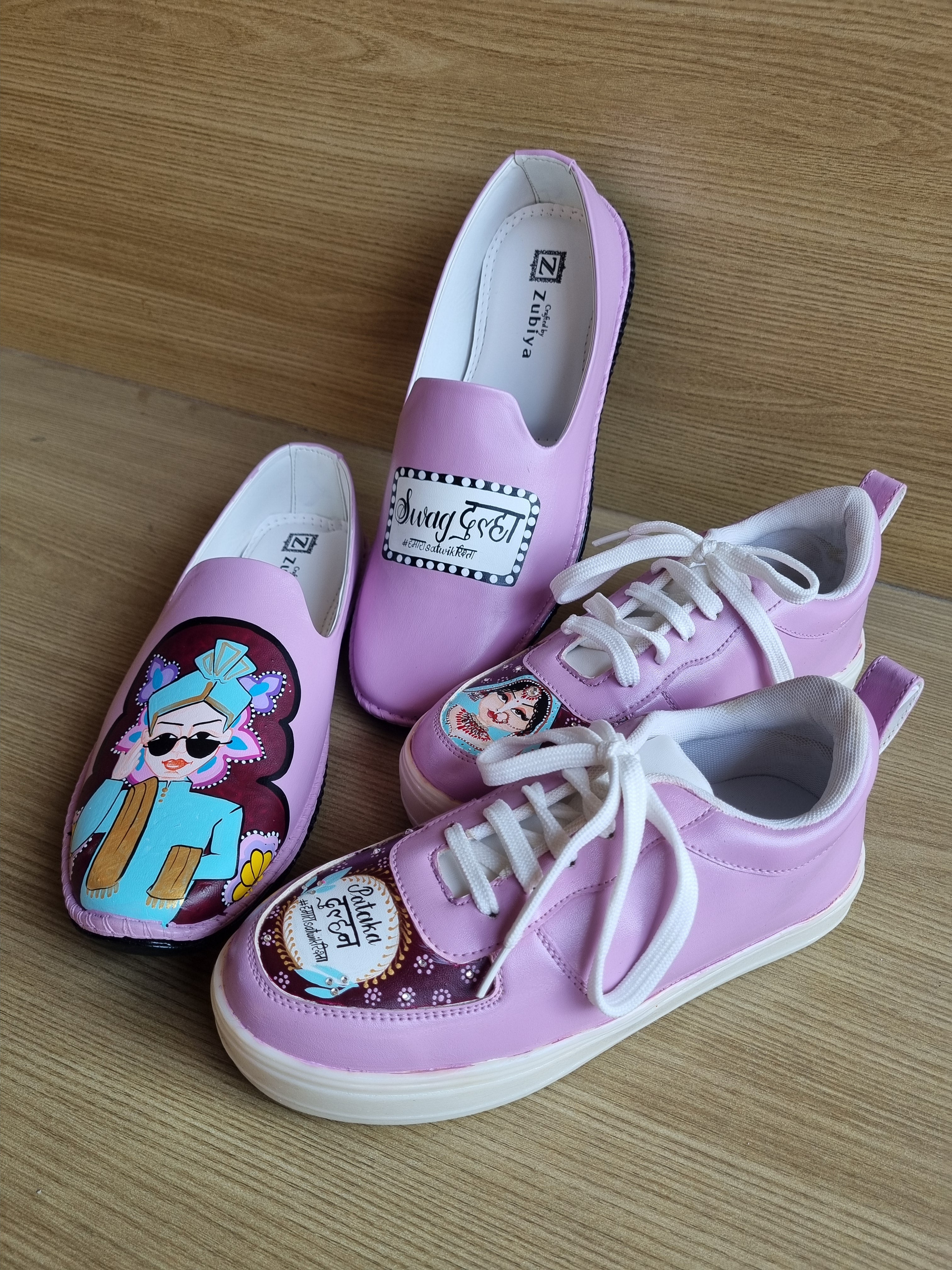 Onion pink mojri- LED sneakers couple Combo
