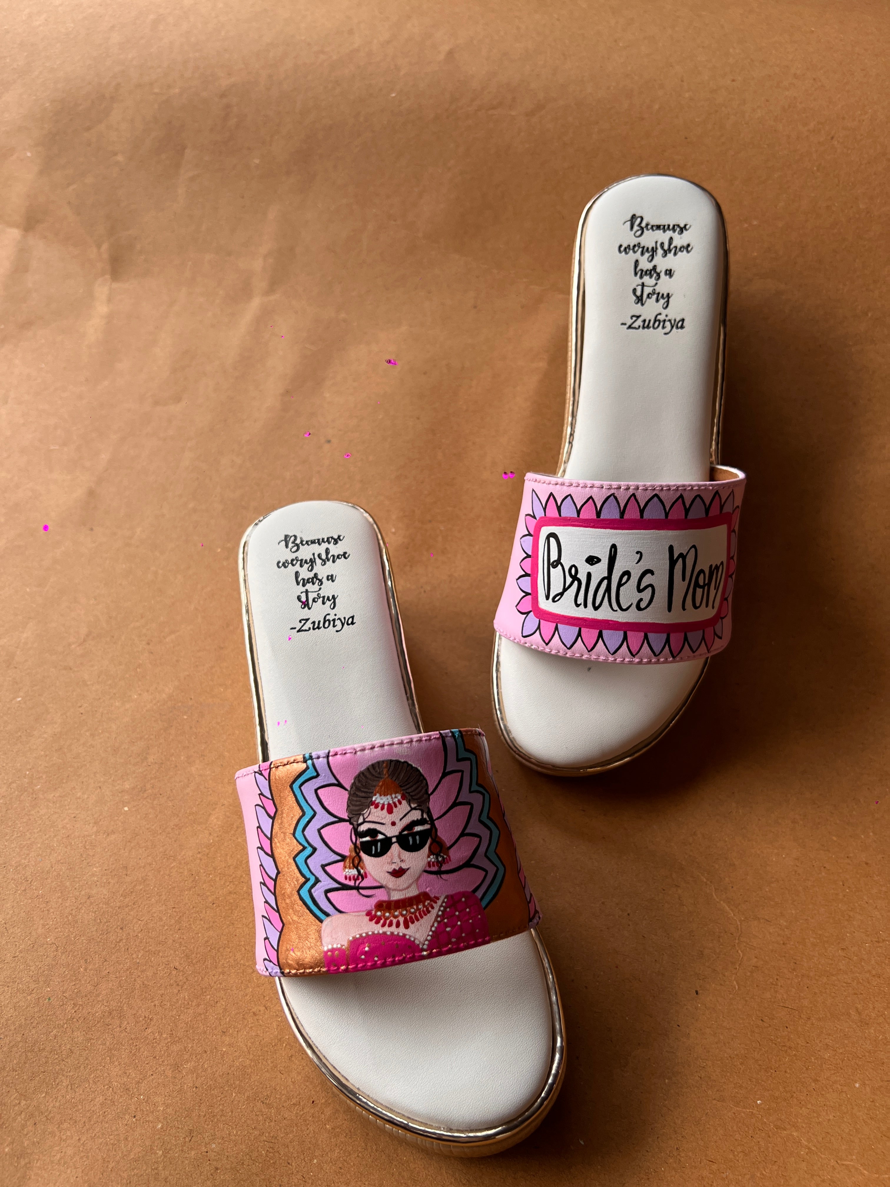 Brides mom golden wedges swag dulhan heels