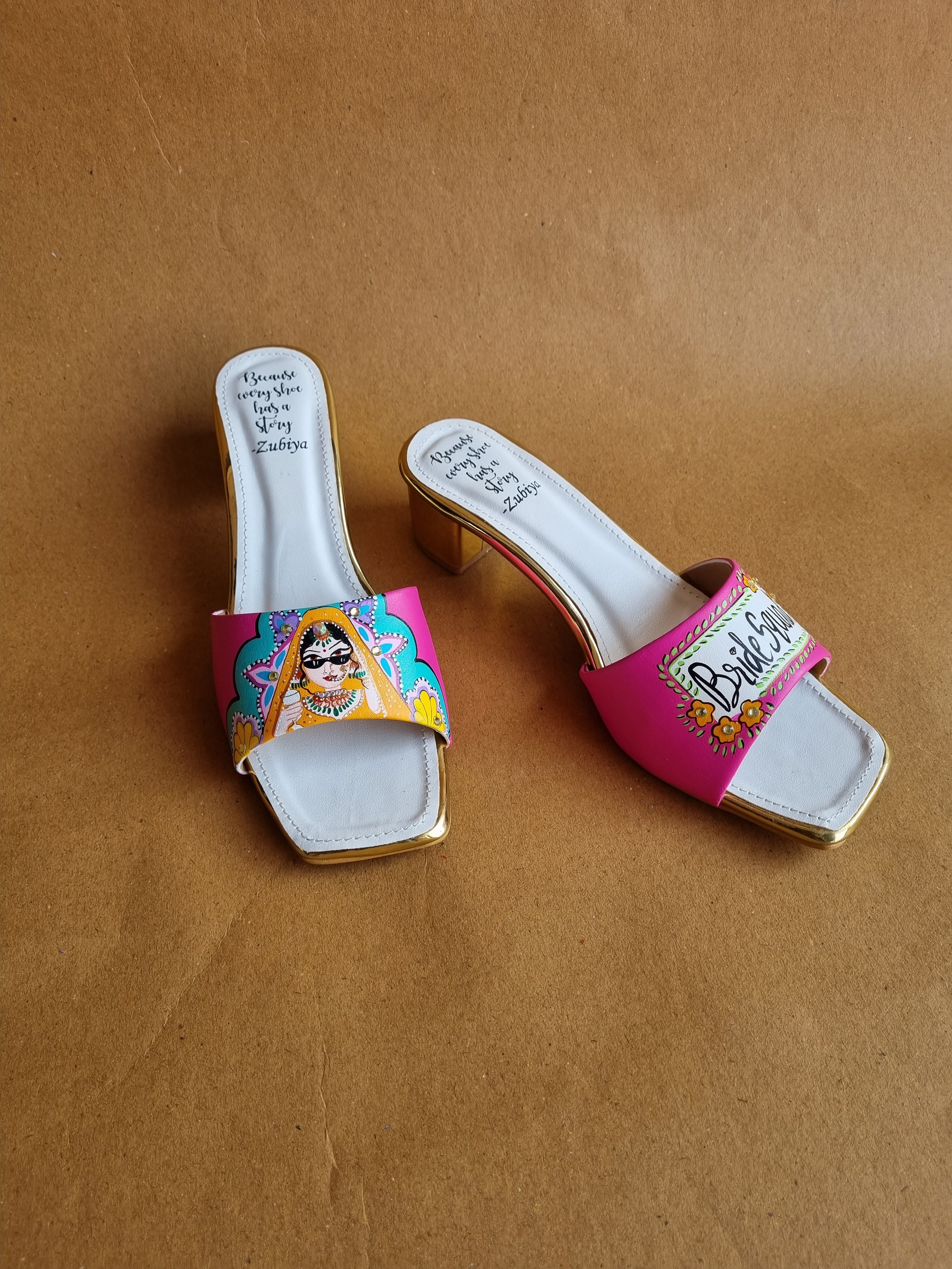 Hot pink Bride squad Artwork Heels