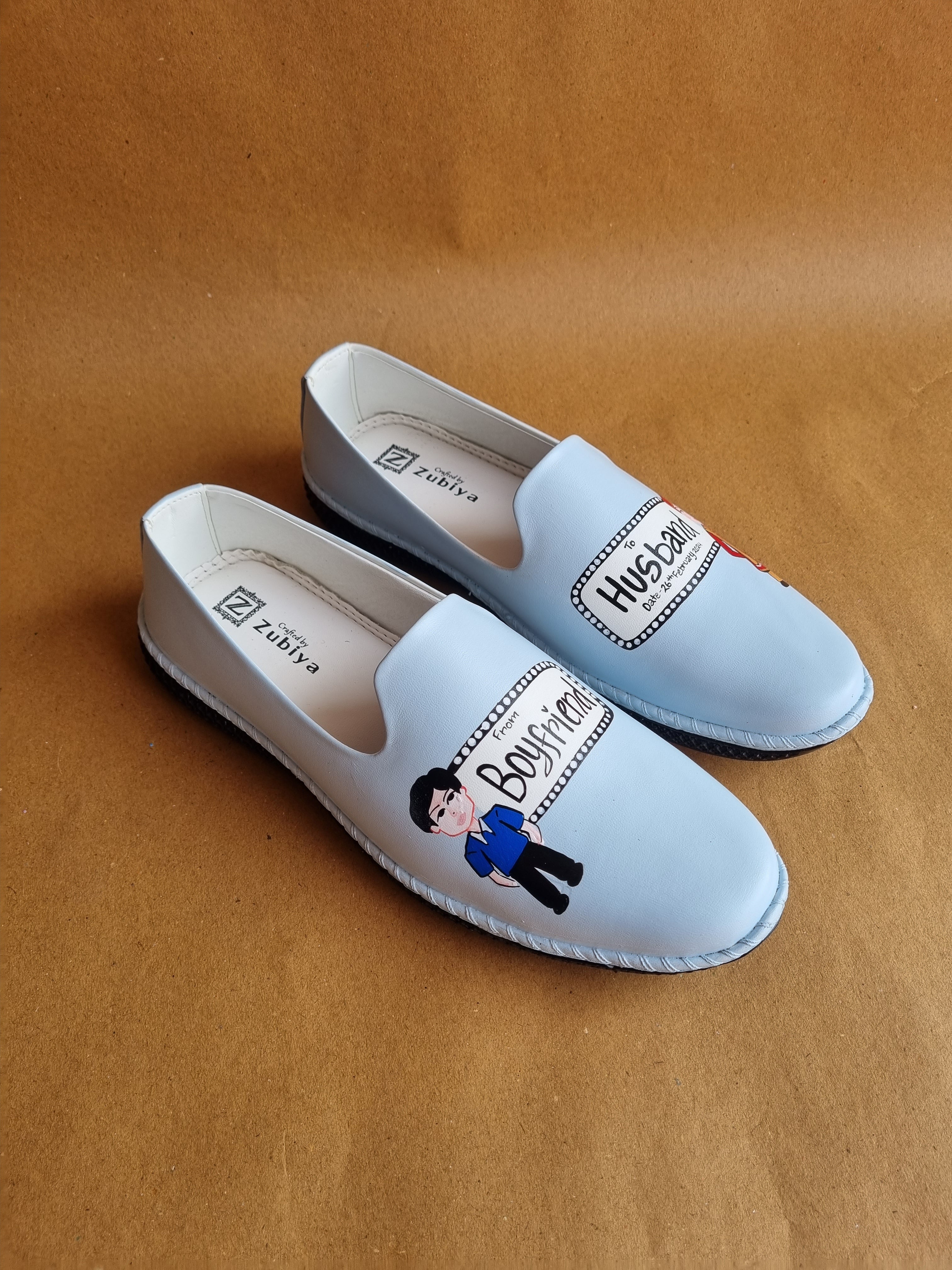 Powder blue both side dulha mojris