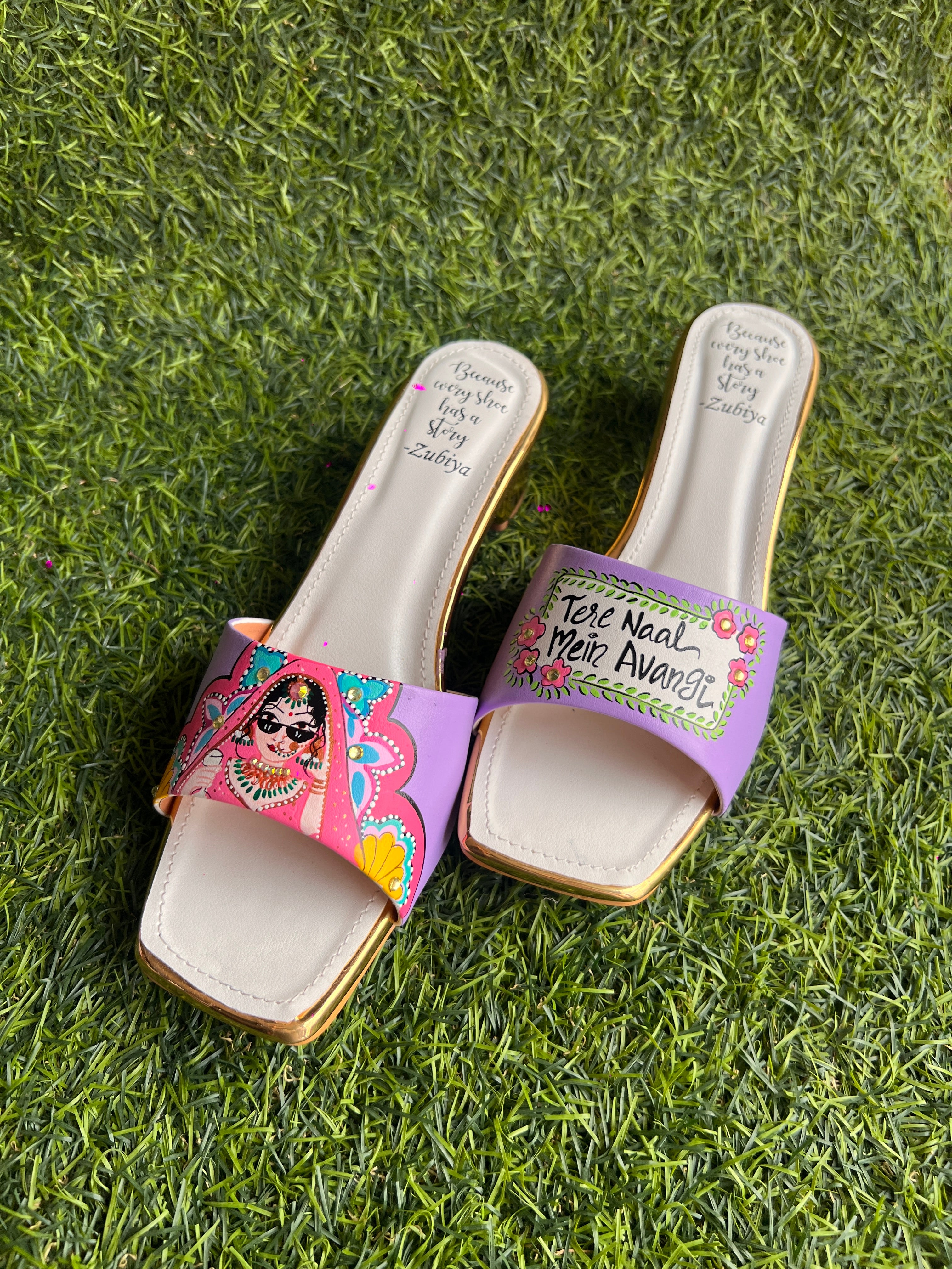 Lavender swag dulhan Artwork Heels