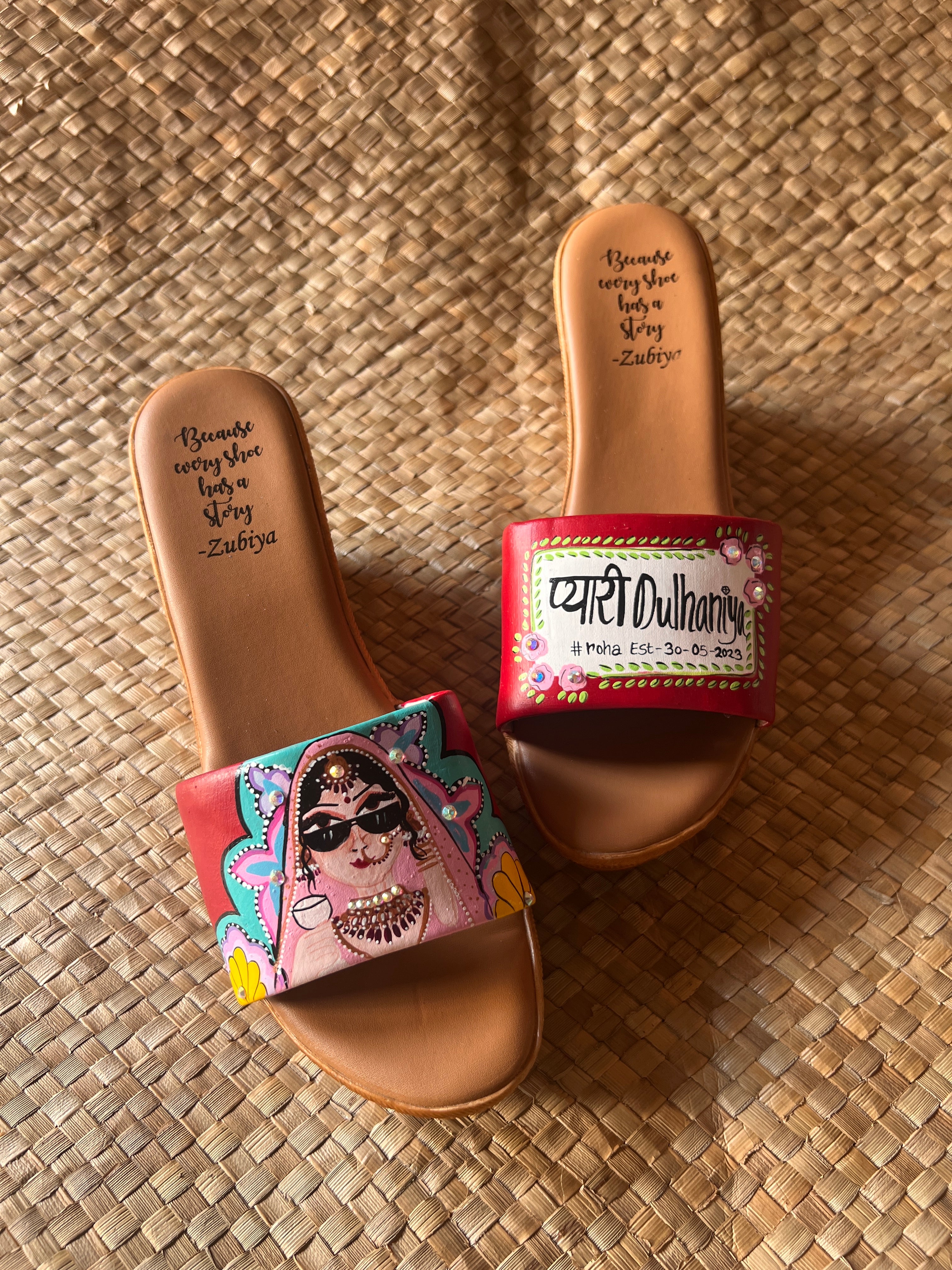 Maroon Swag Dulhan Artwork Wedges