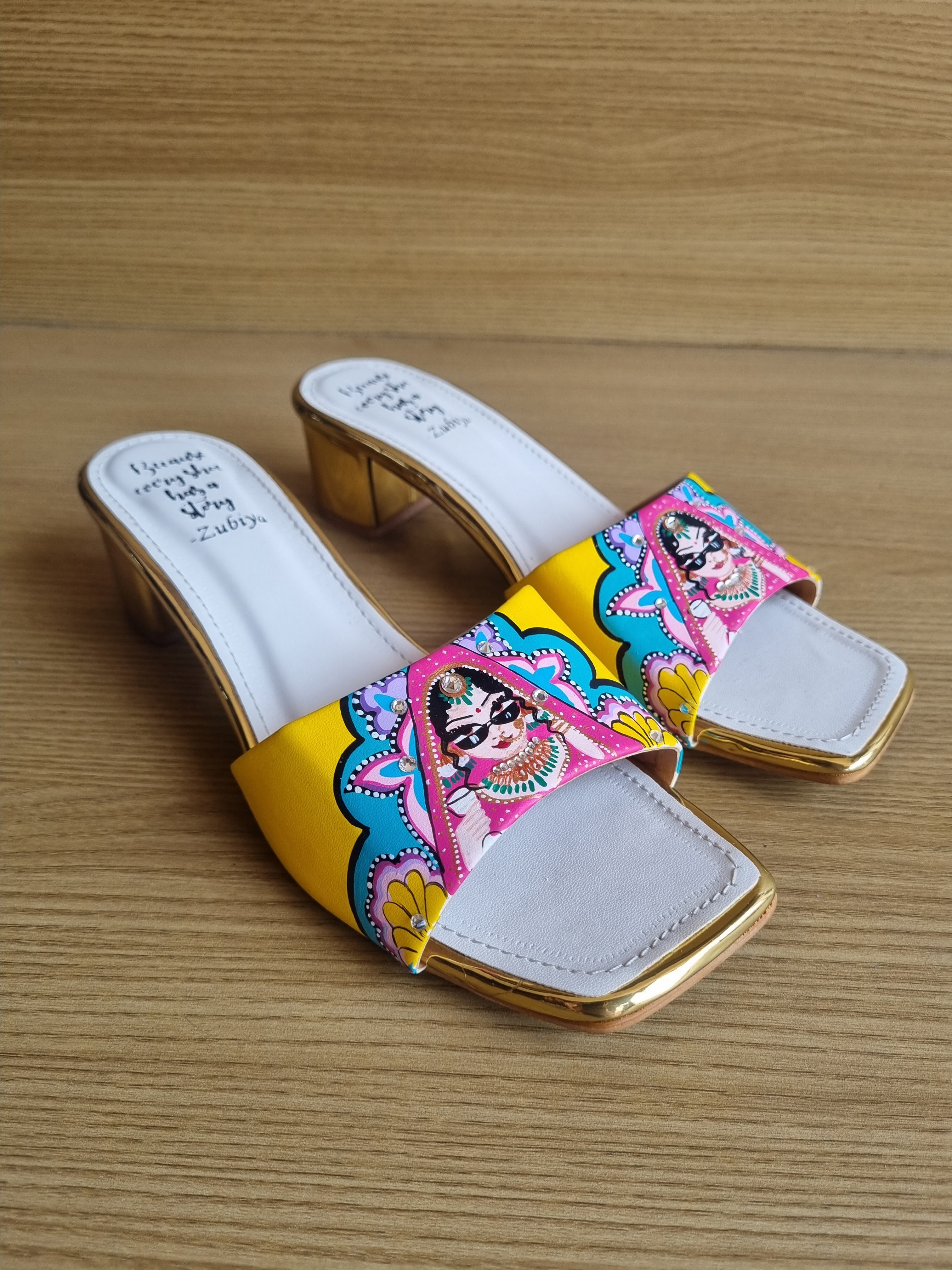 Both side yellow bride 2 inch heels