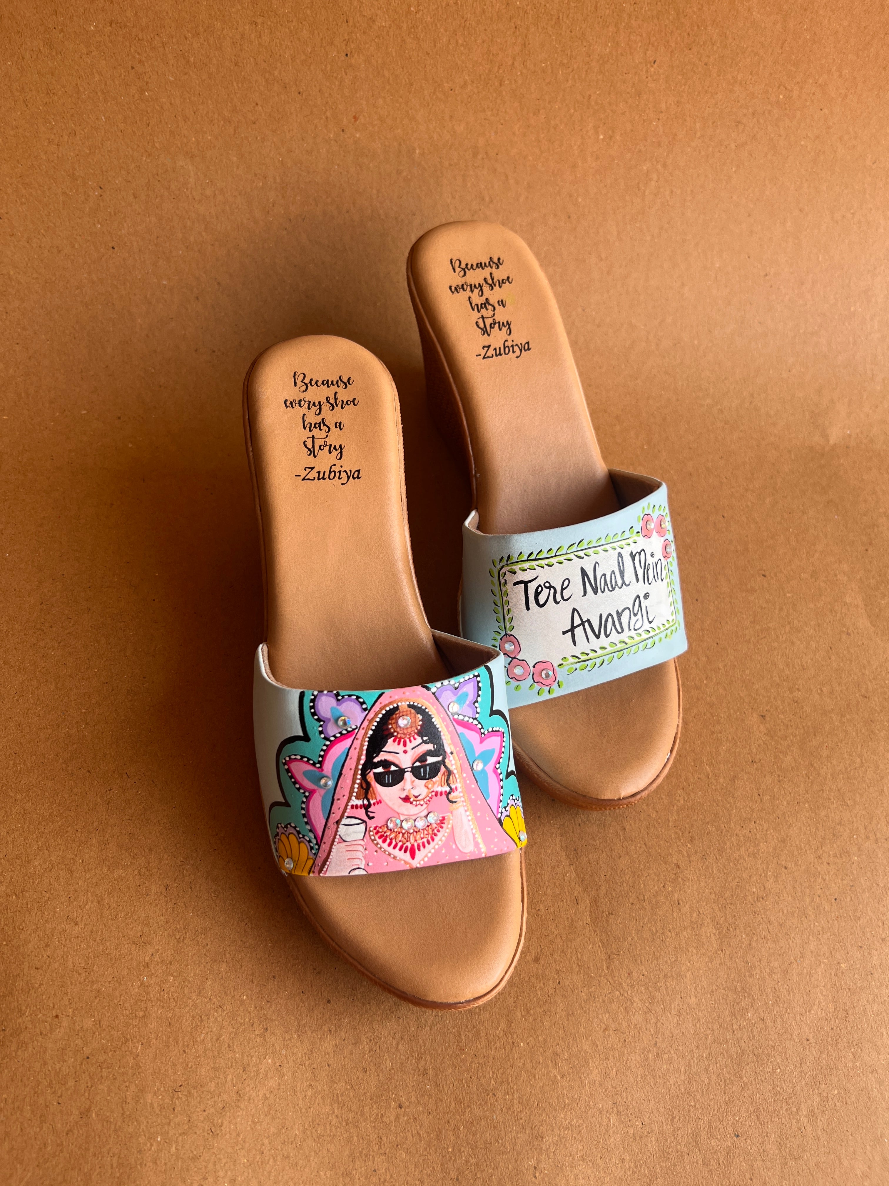 Powder blue men’s Mojris - 3.5 inch wedges couple combo