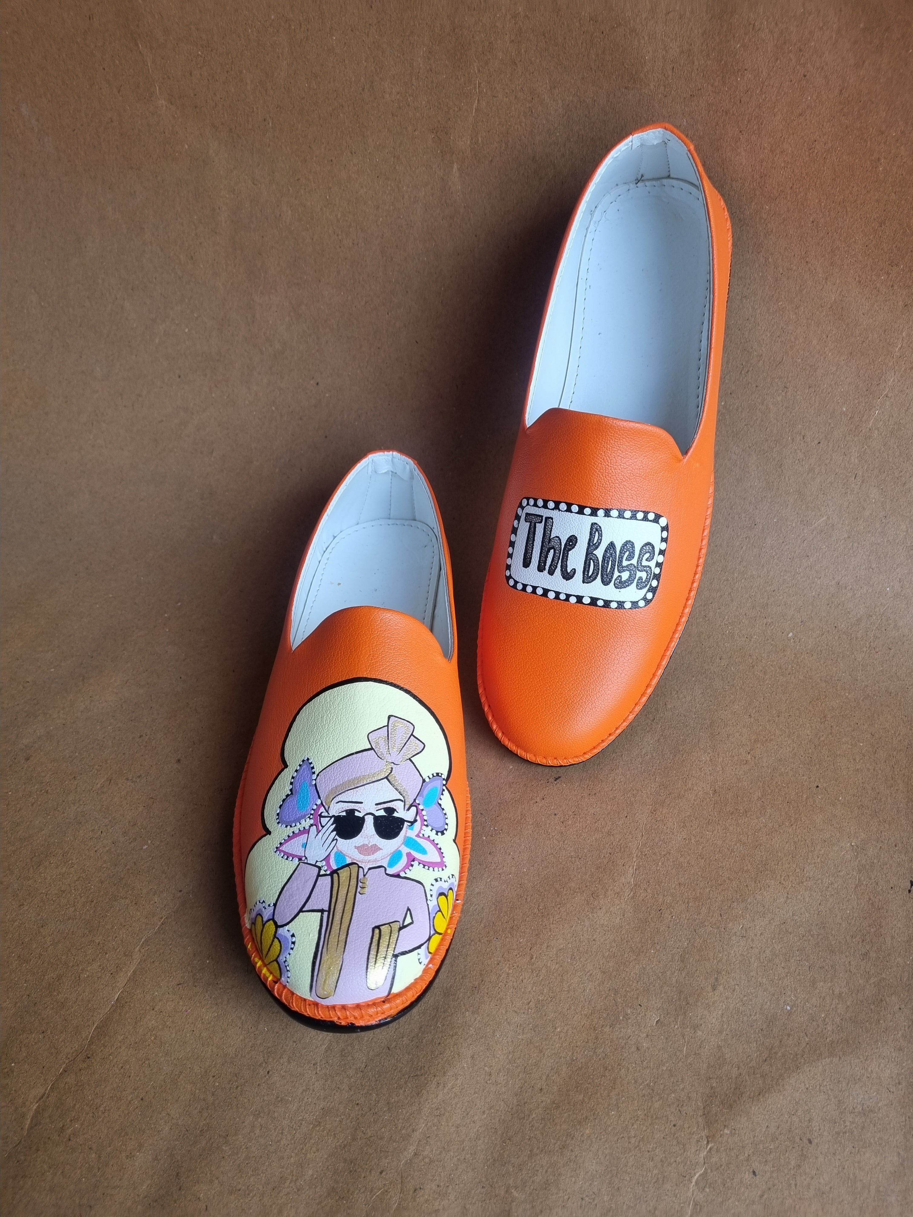 Orange 3”inch heels- mens mojri swag couple combo