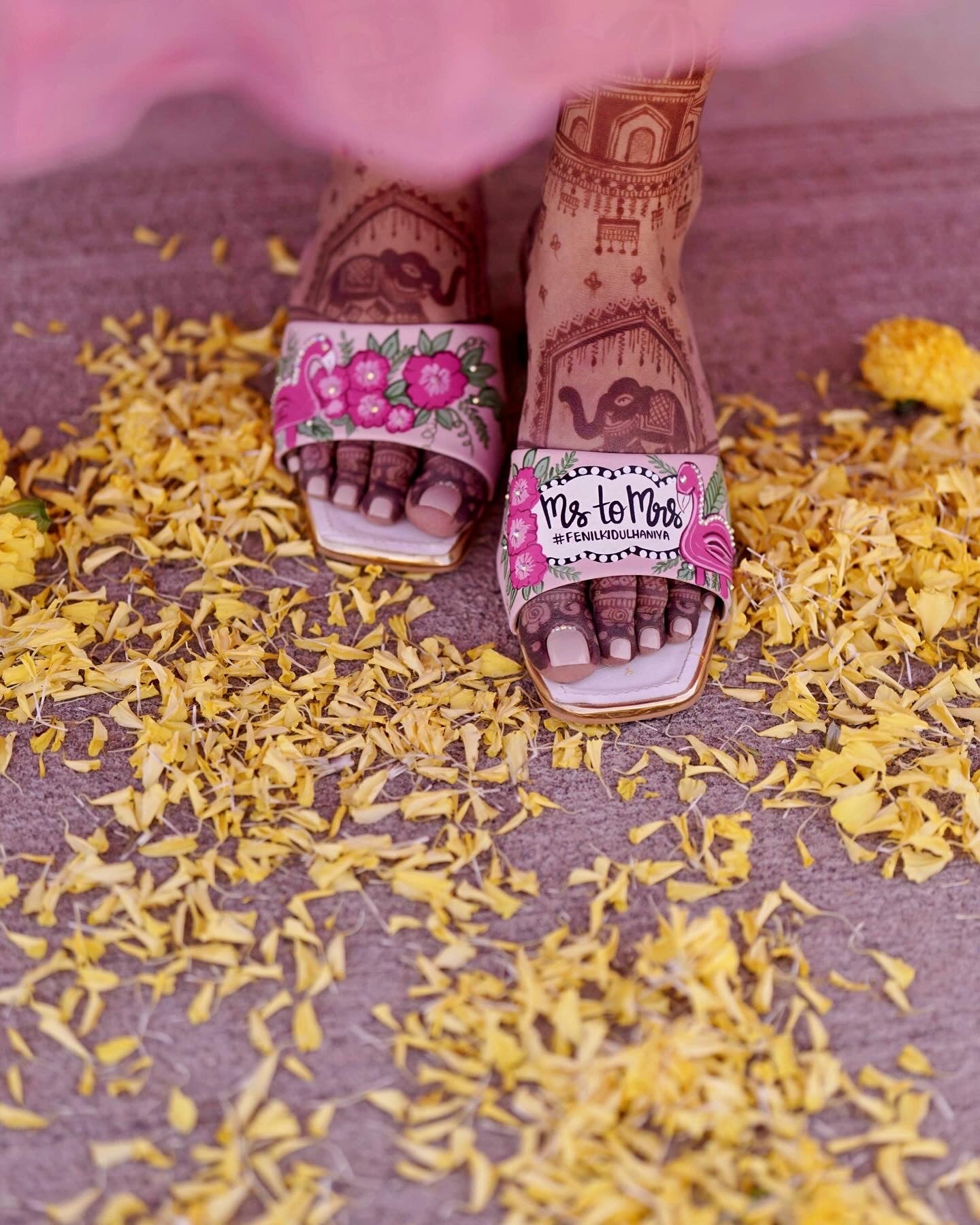 Flamingo bridal Artwork Heels