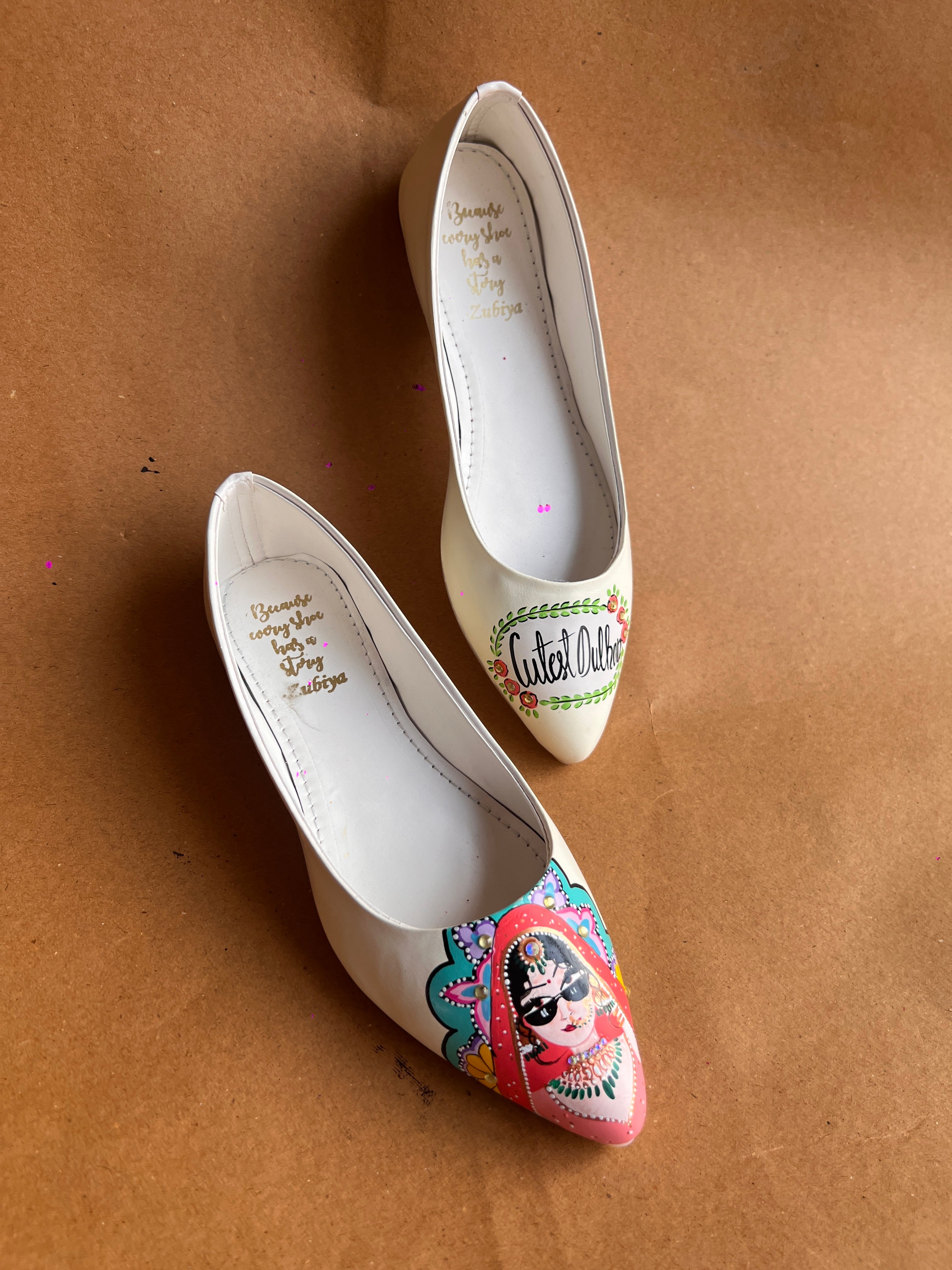 Lime yellow swag dulhan pointed juttis