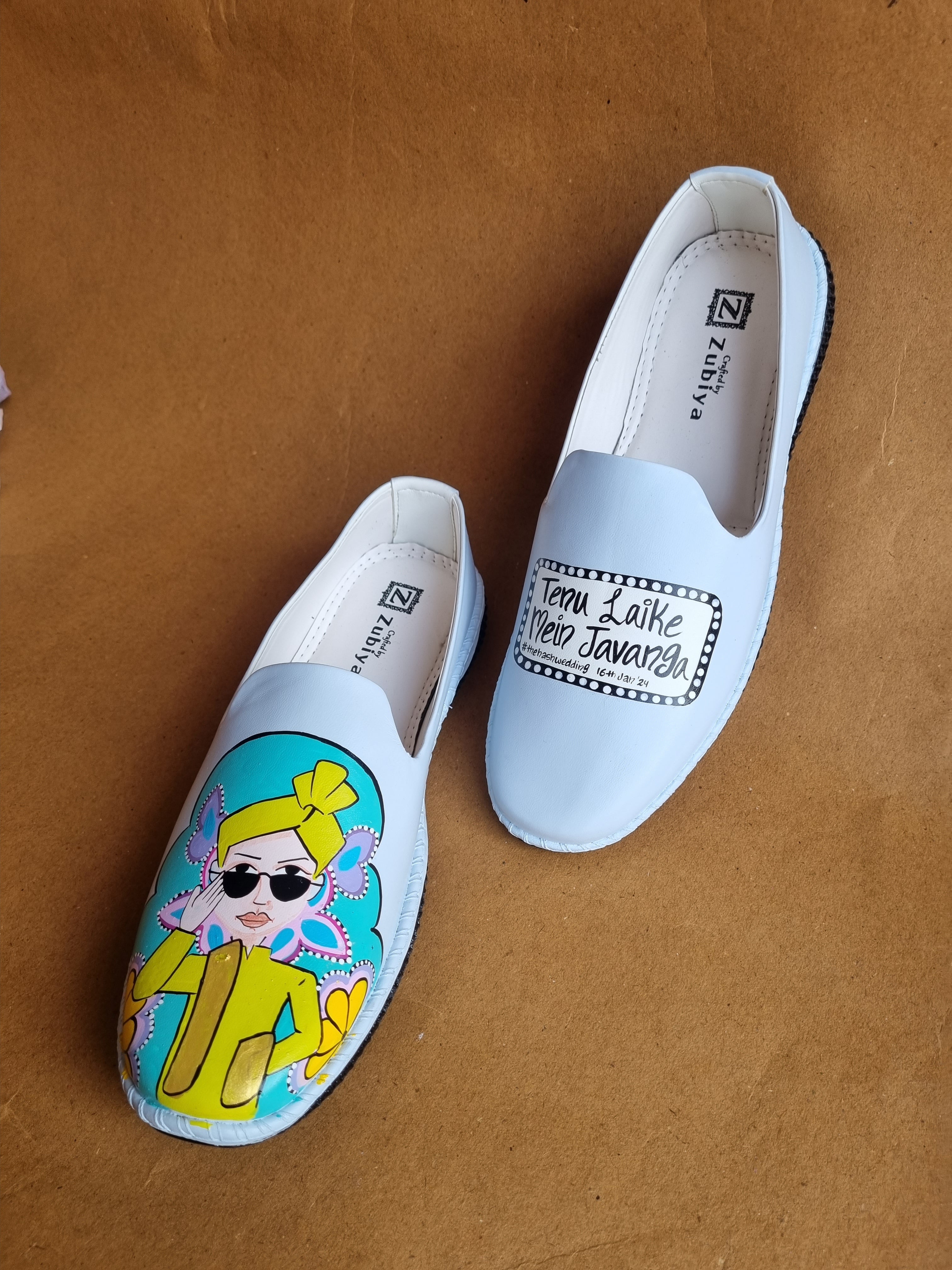 Powder blue tenu laike dulha mojris