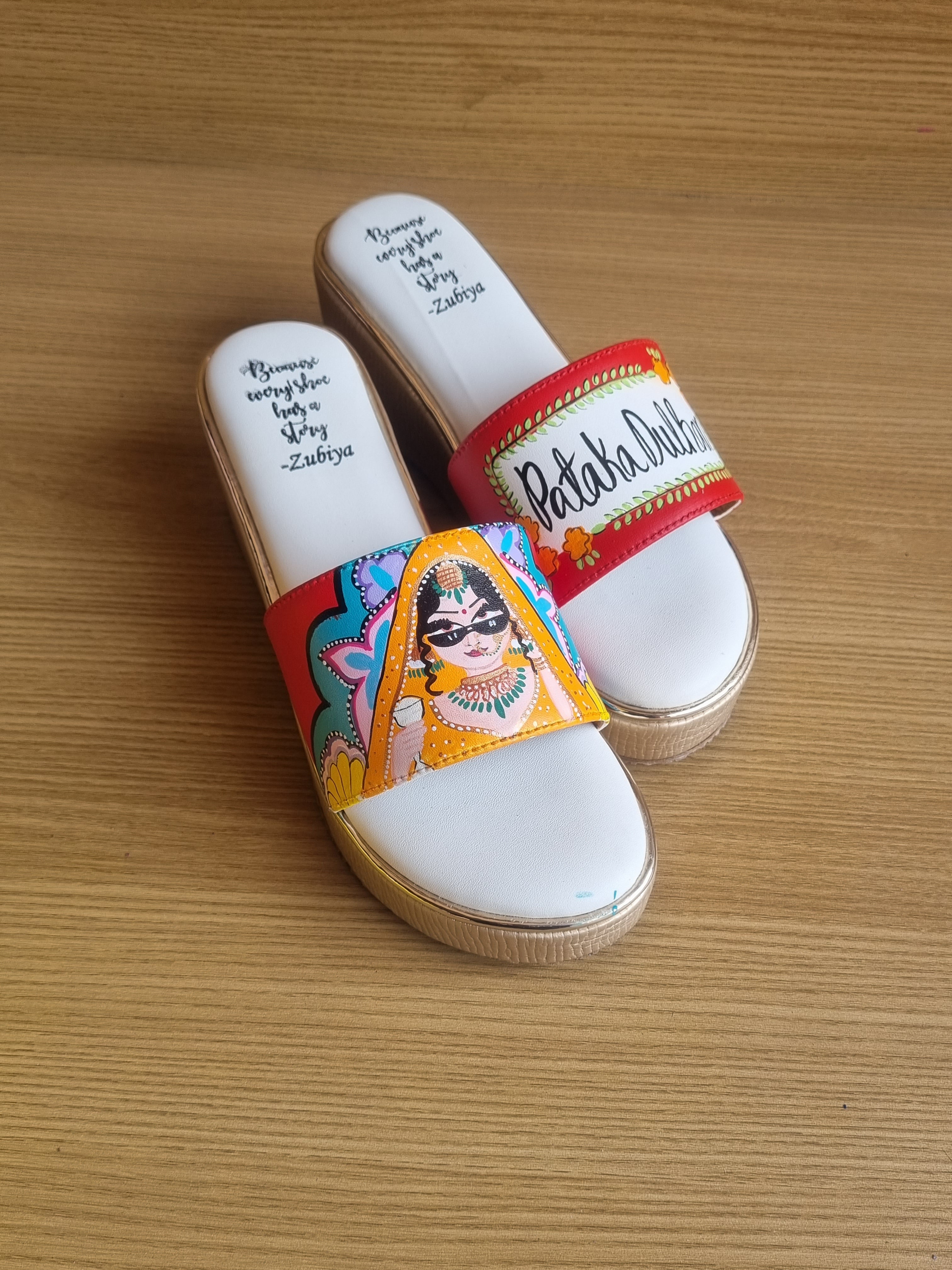 Red wedges swag dulhan heels