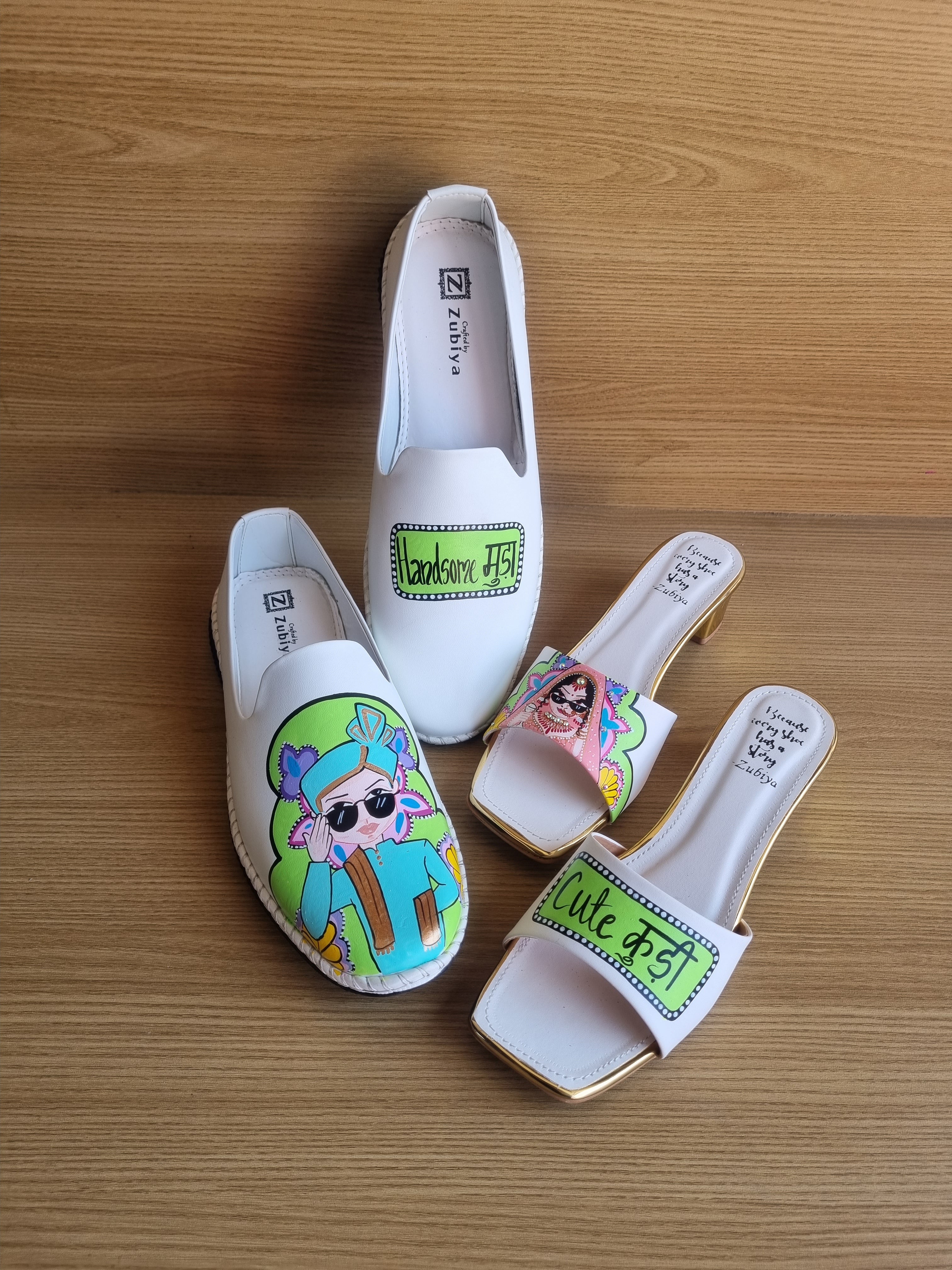 Lime green-white swag couple combo