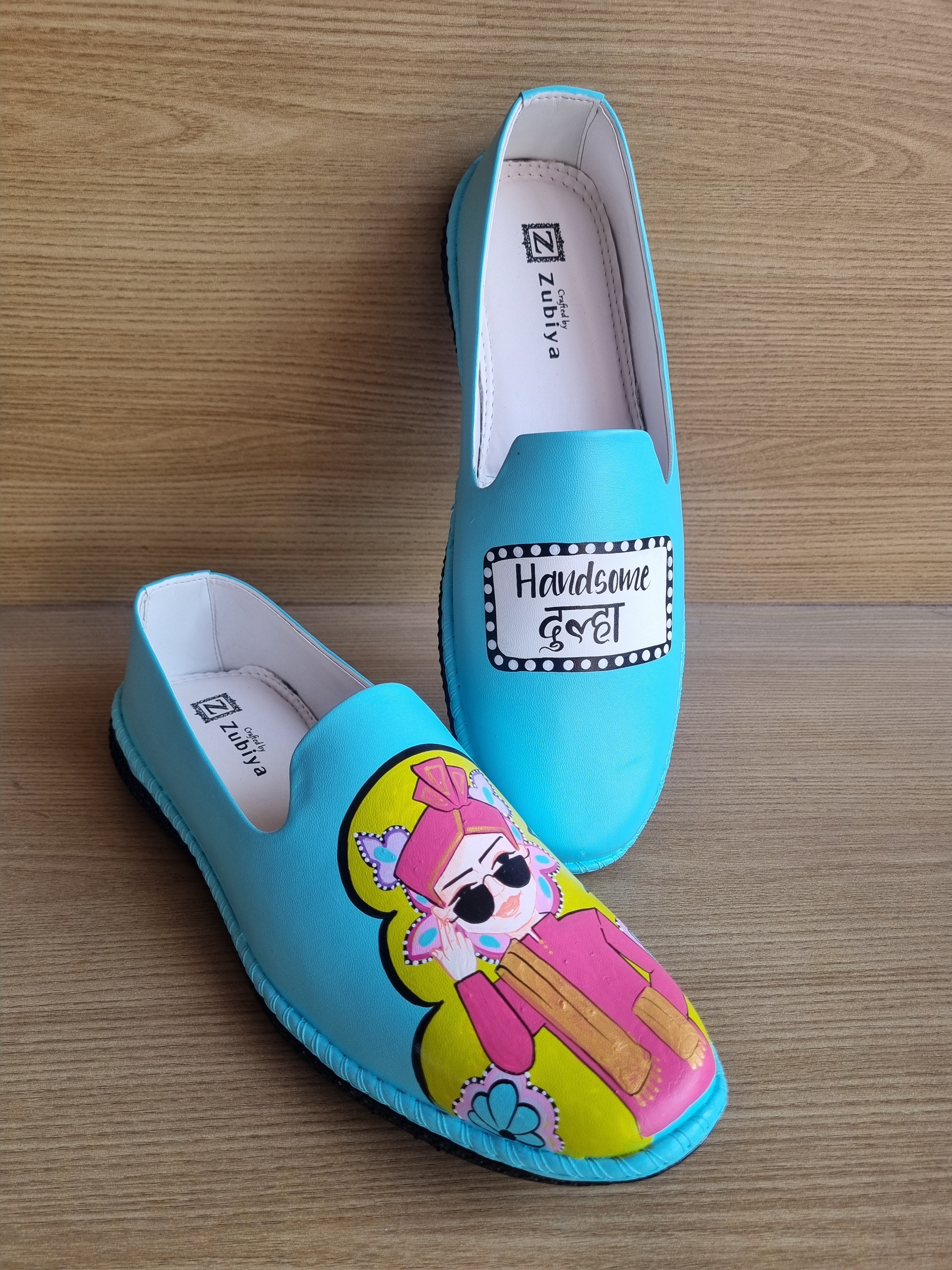 Sky blue swag dulha mojris