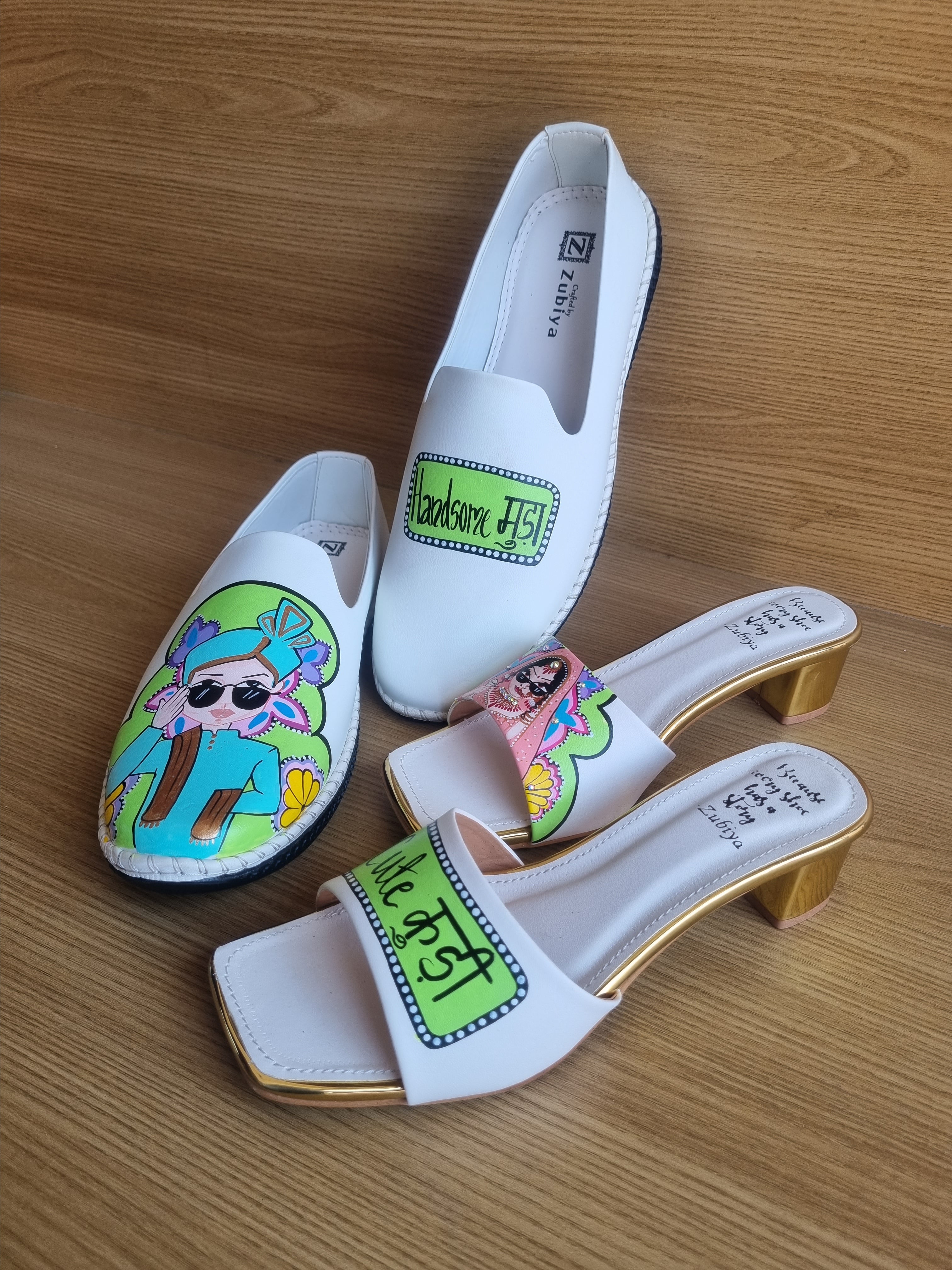 Lime green-white swag couple combo