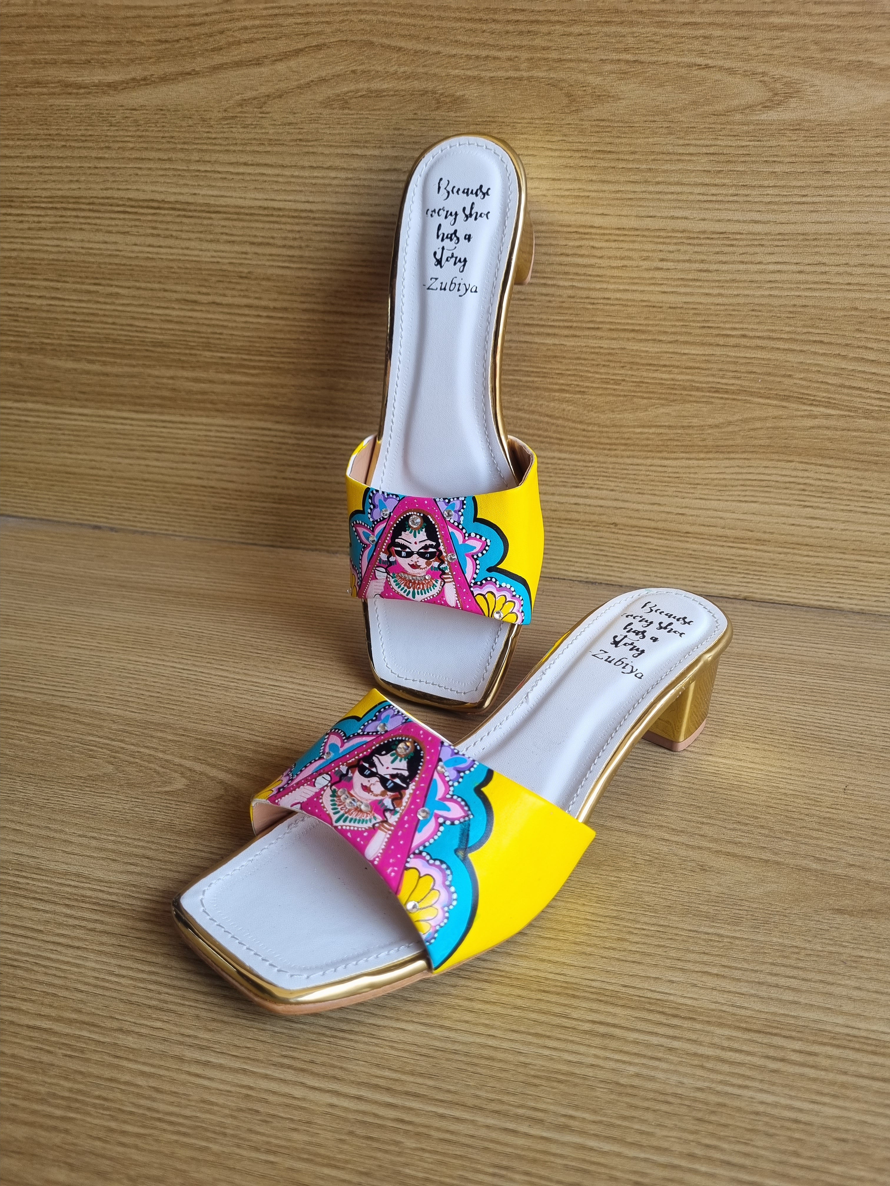 Both side yellow bride 2 inch heels