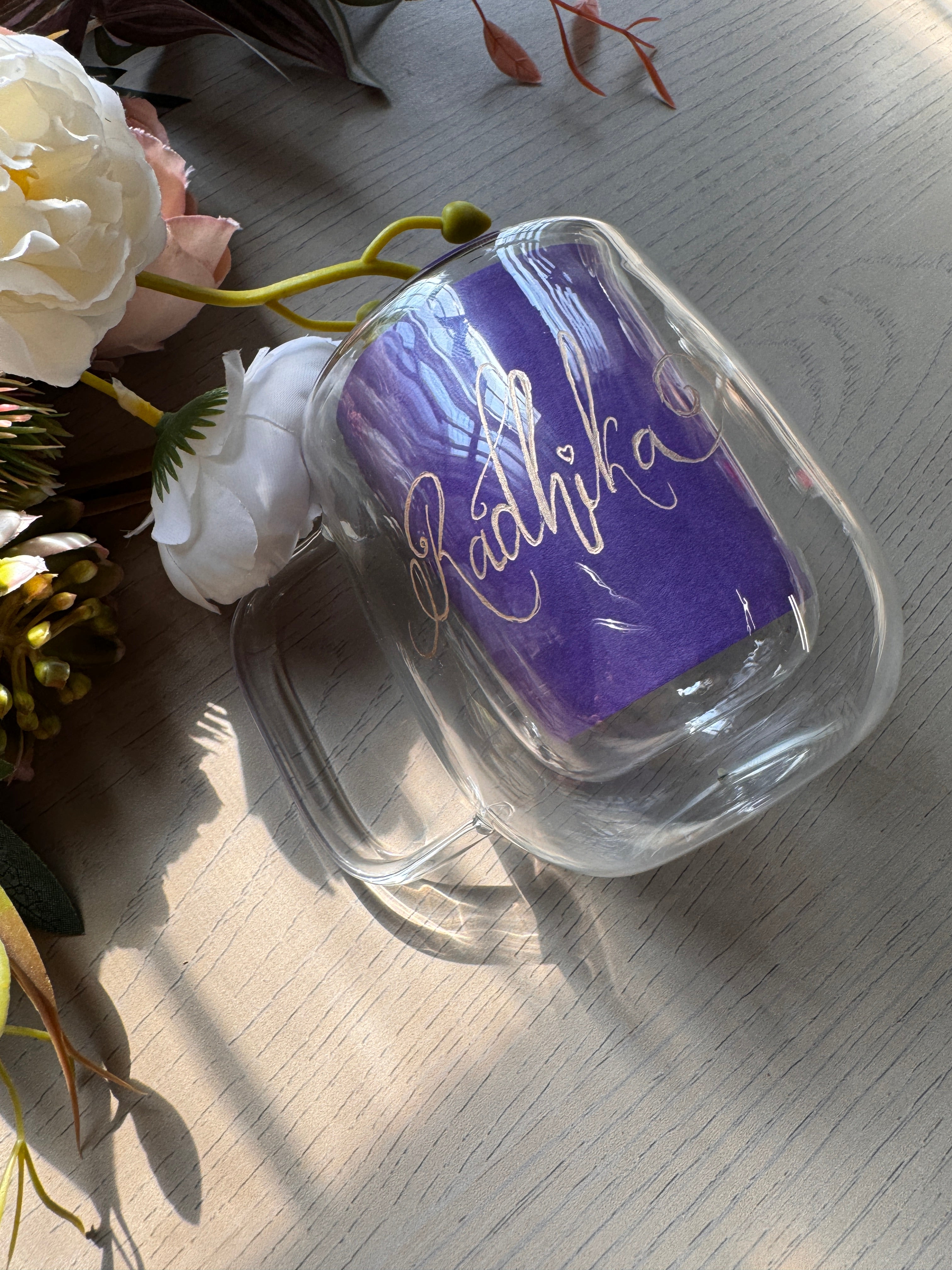 Engraved double walled coffee mug