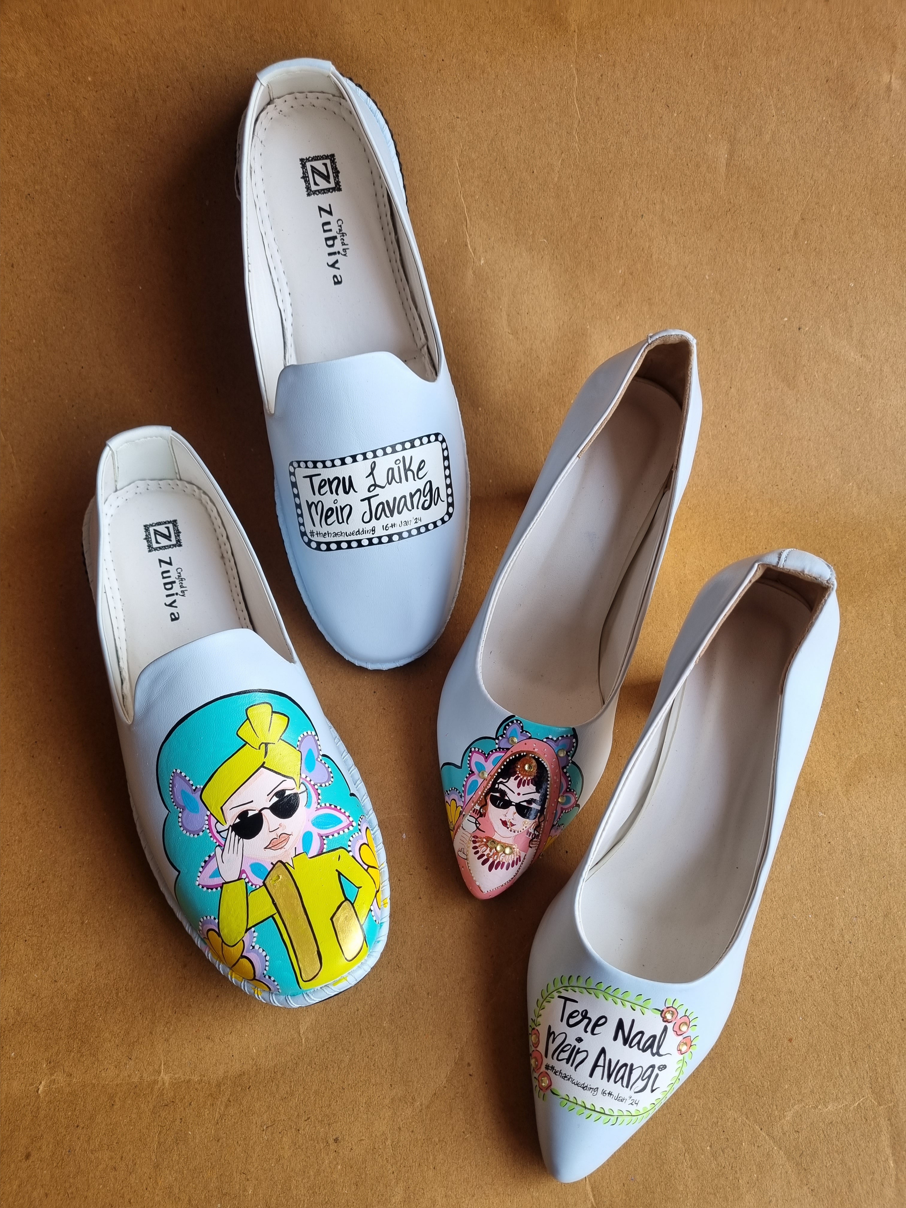 Powder blue MOJRI- block heel couple combo