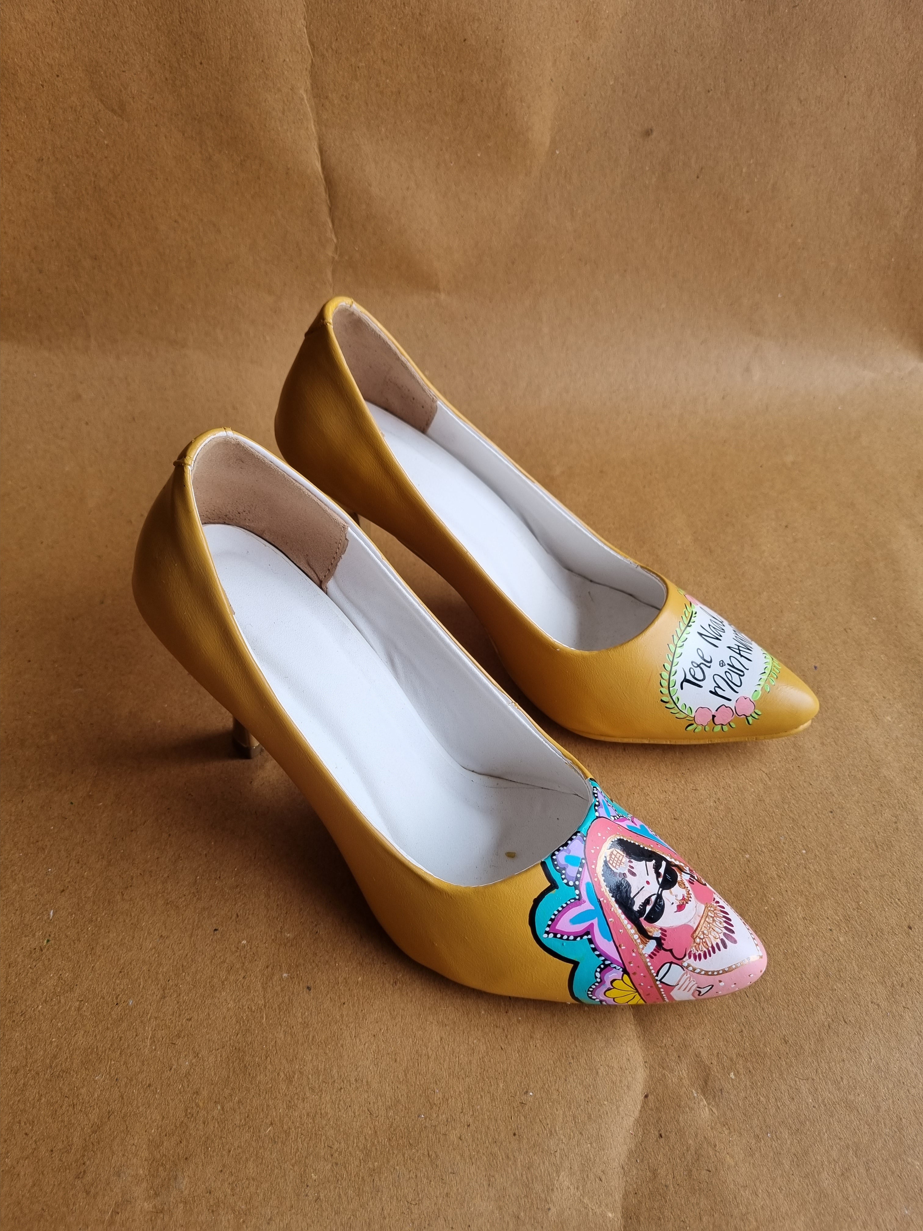 Mustard mojri -3.5 pencil heel swag couple combo