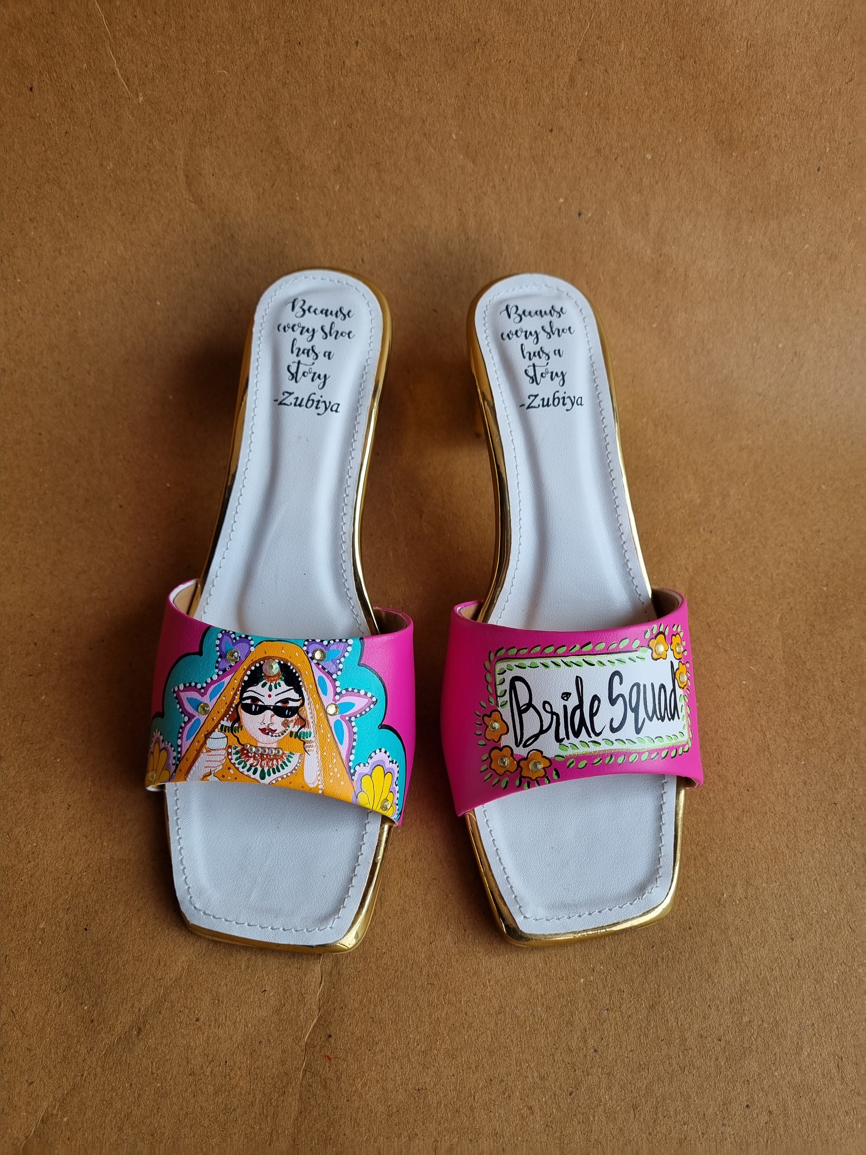 Hot pink Bride squad Artwork Heels