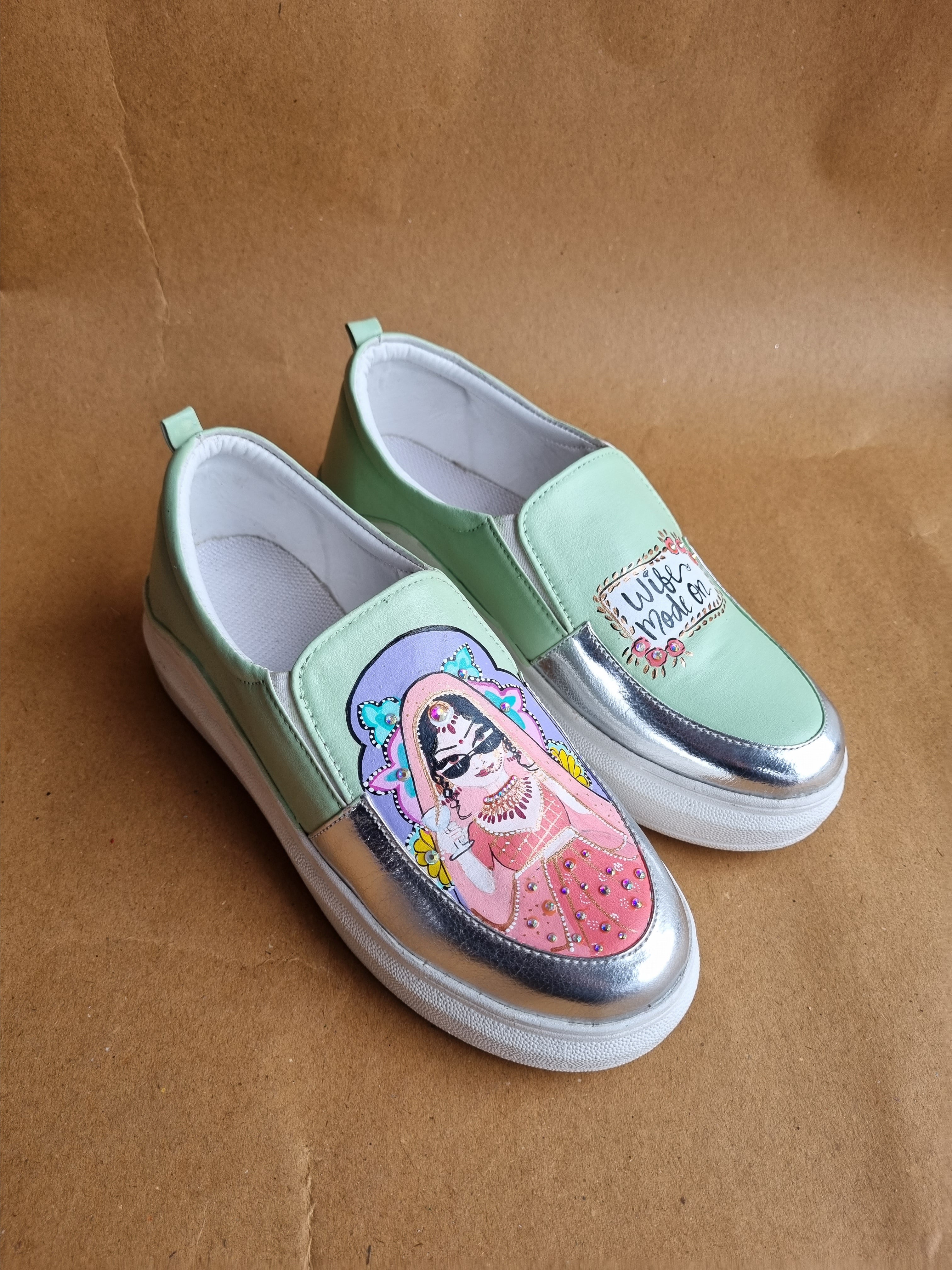 Pista green mojri- sneakers couple Combo