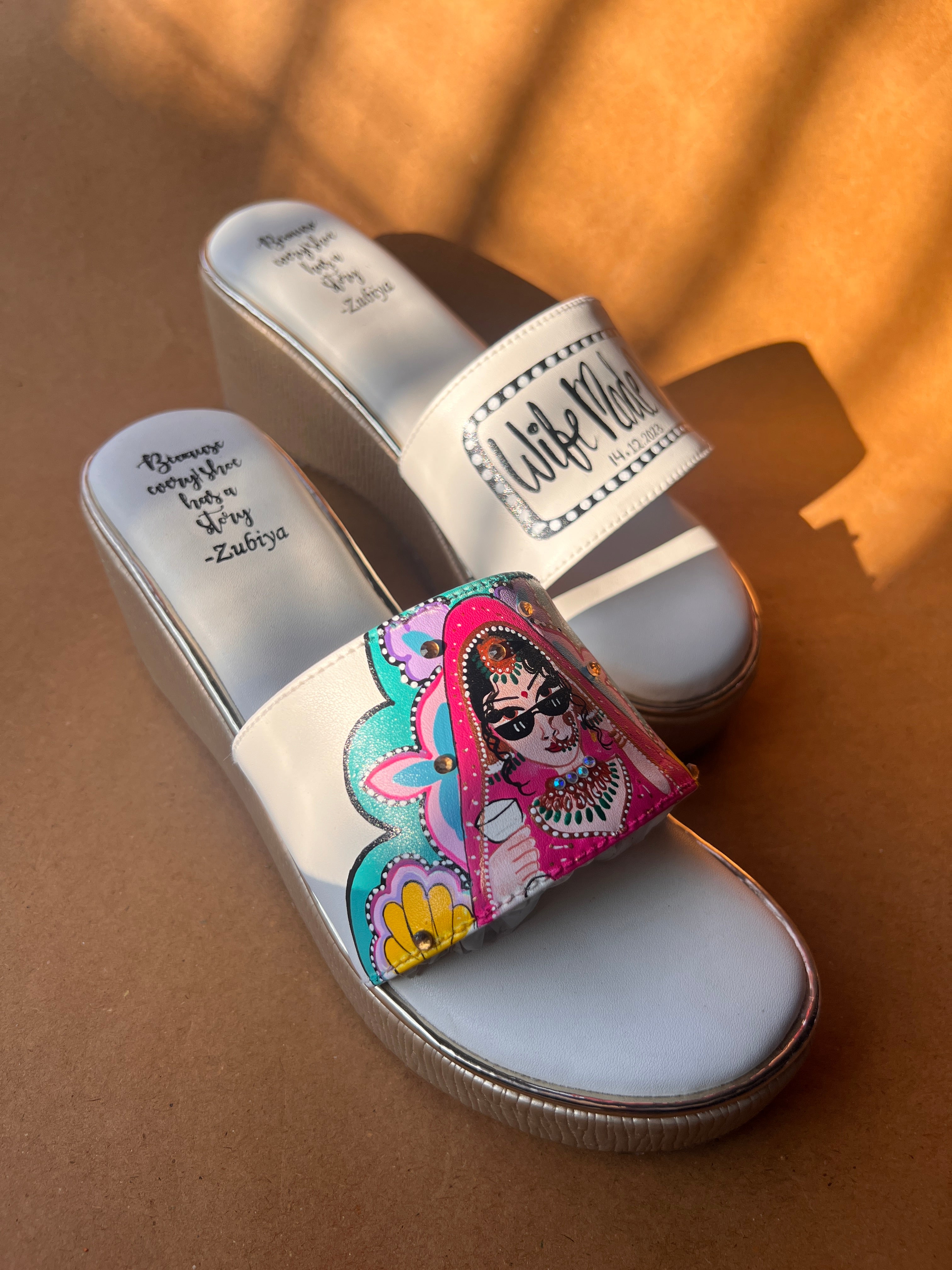 3 inch white golden wedges swag dulhan heels