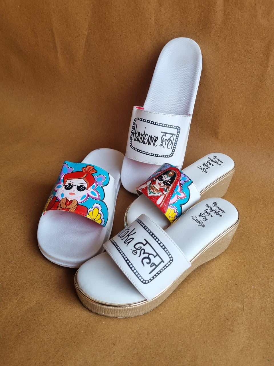 White Slider and wedges couple Combo