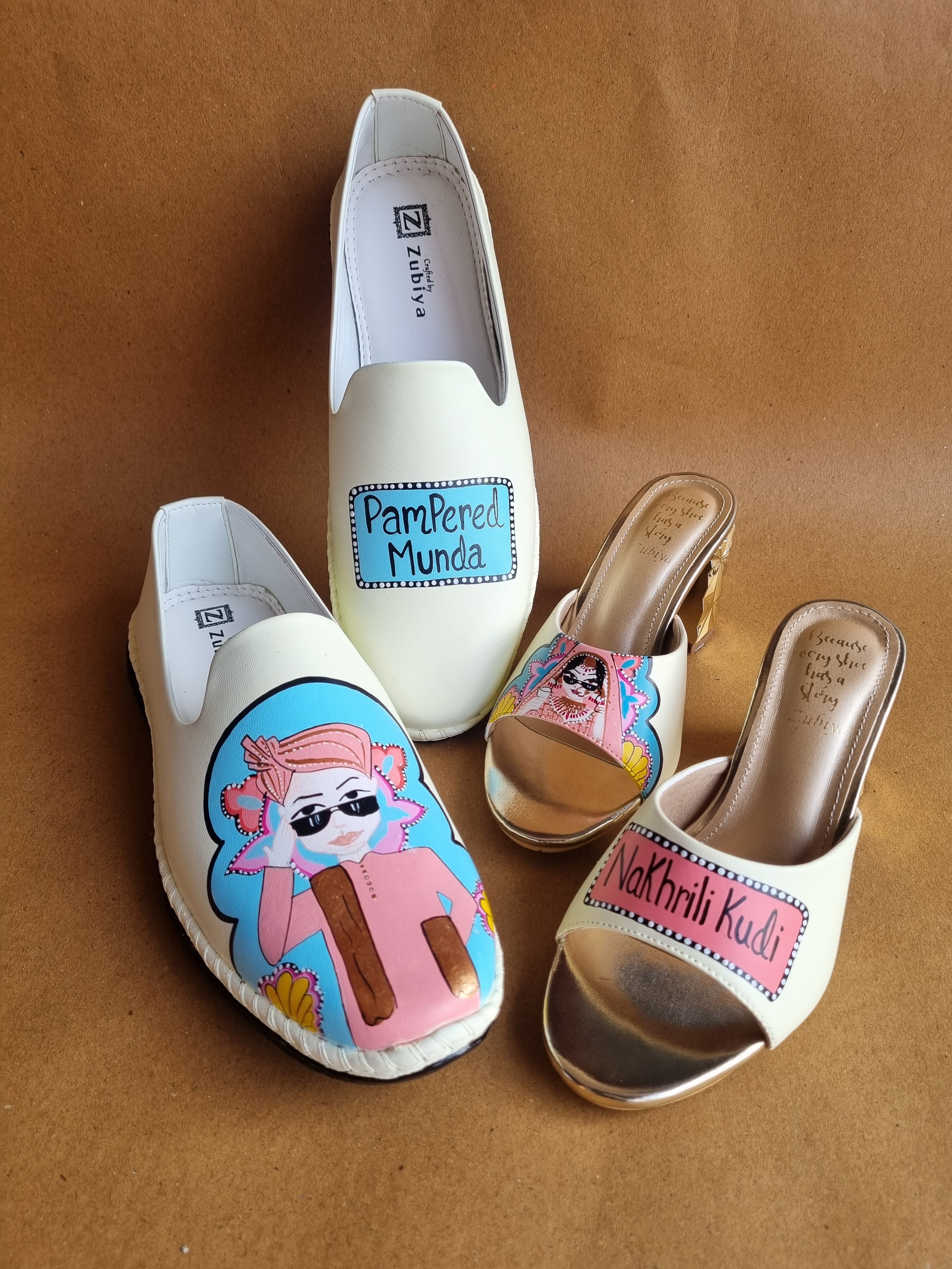 Beige  3”inch heels- mens mojri swag couple combo