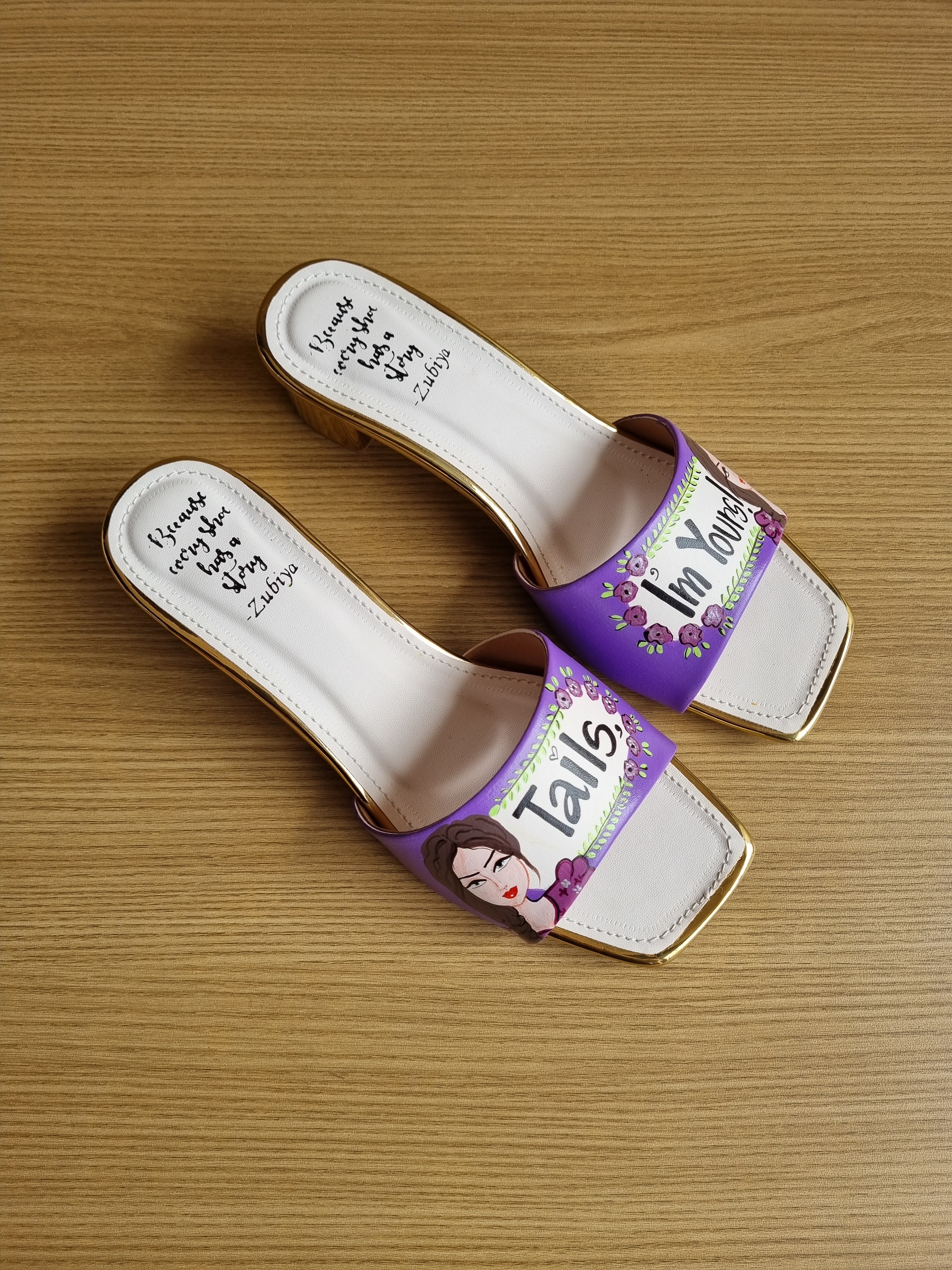 Heads- tails purple couple combo