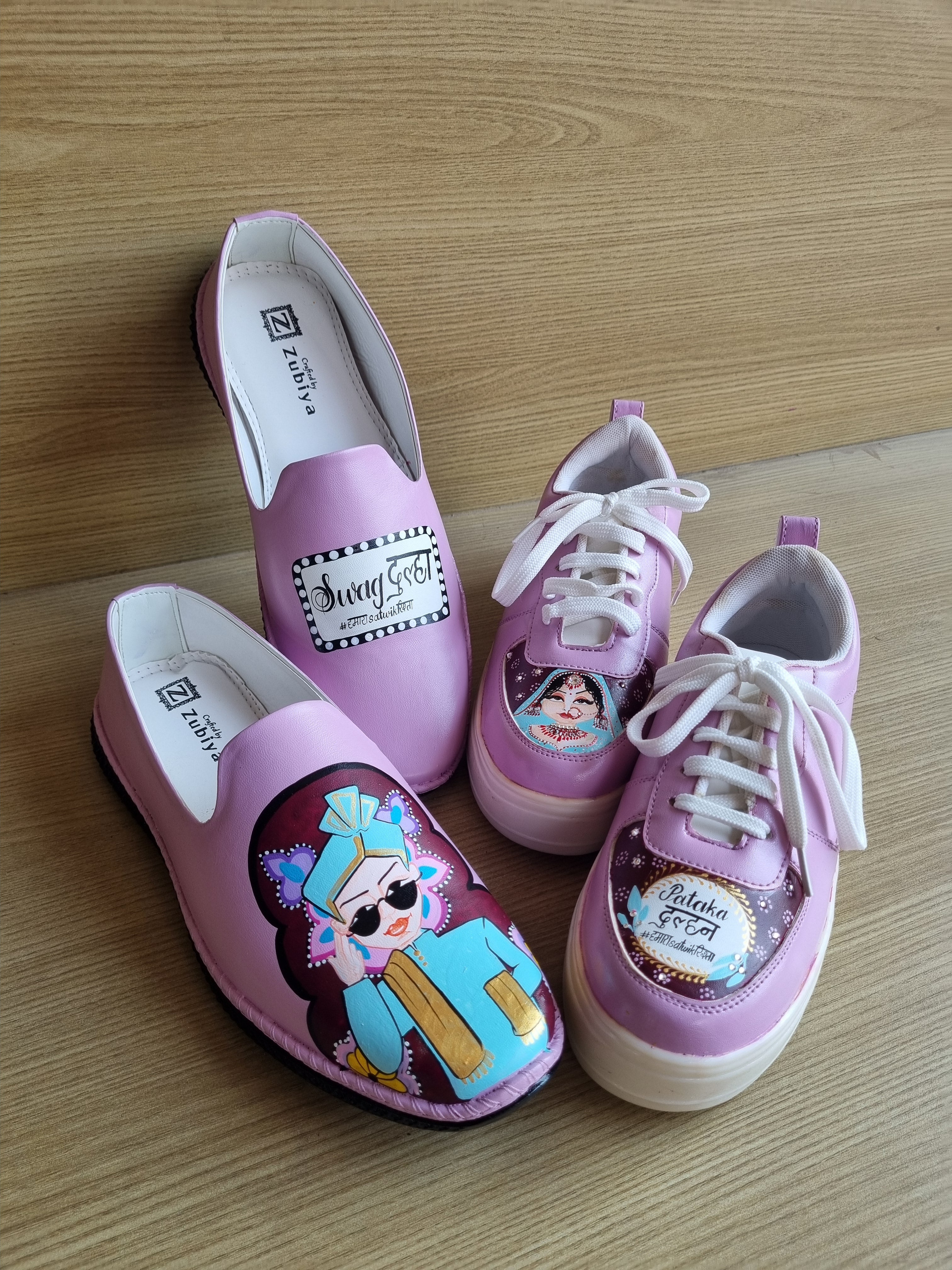 Onion pink mojri- LED sneakers couple Combo
