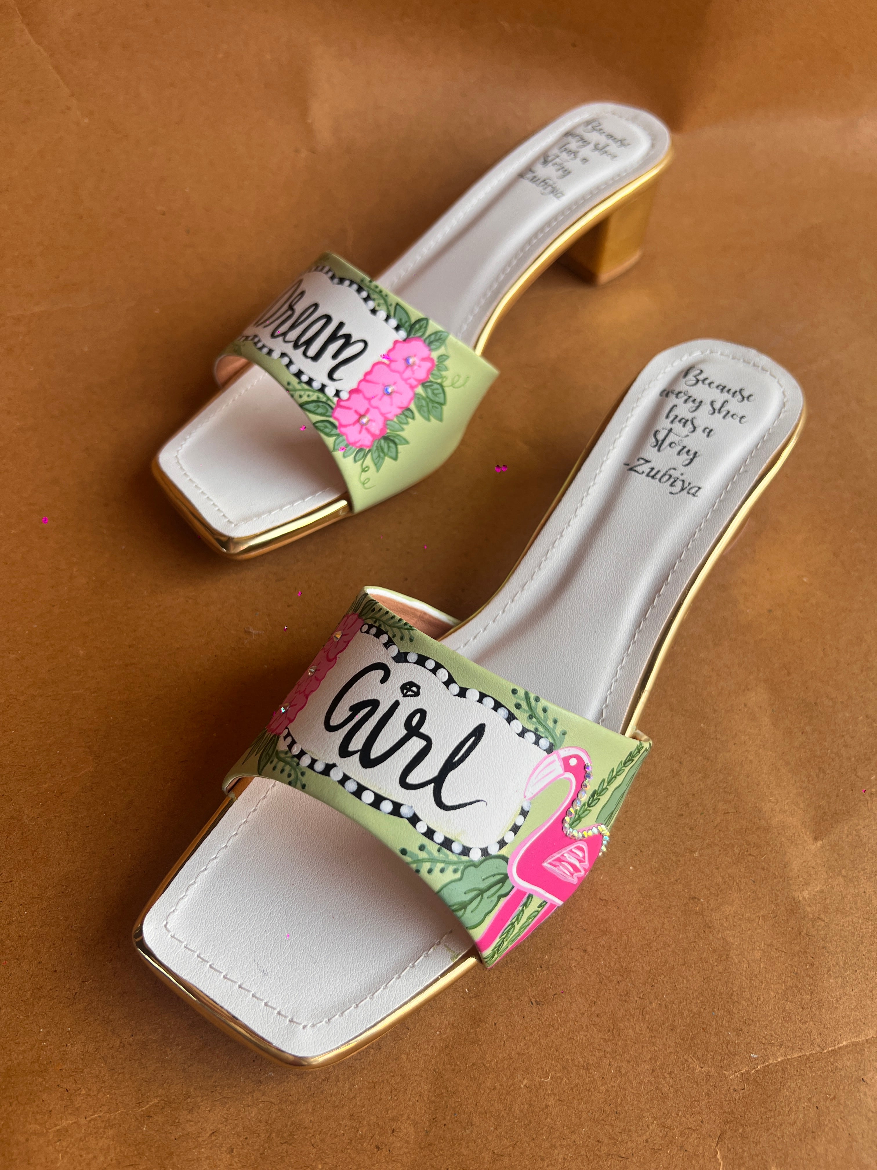 Flamingo dream girl Artwork Heels