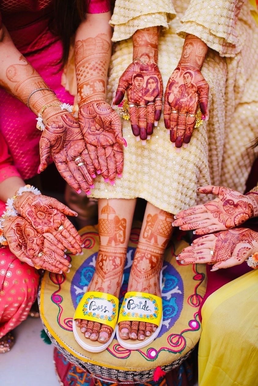 Boss bride yellow slides