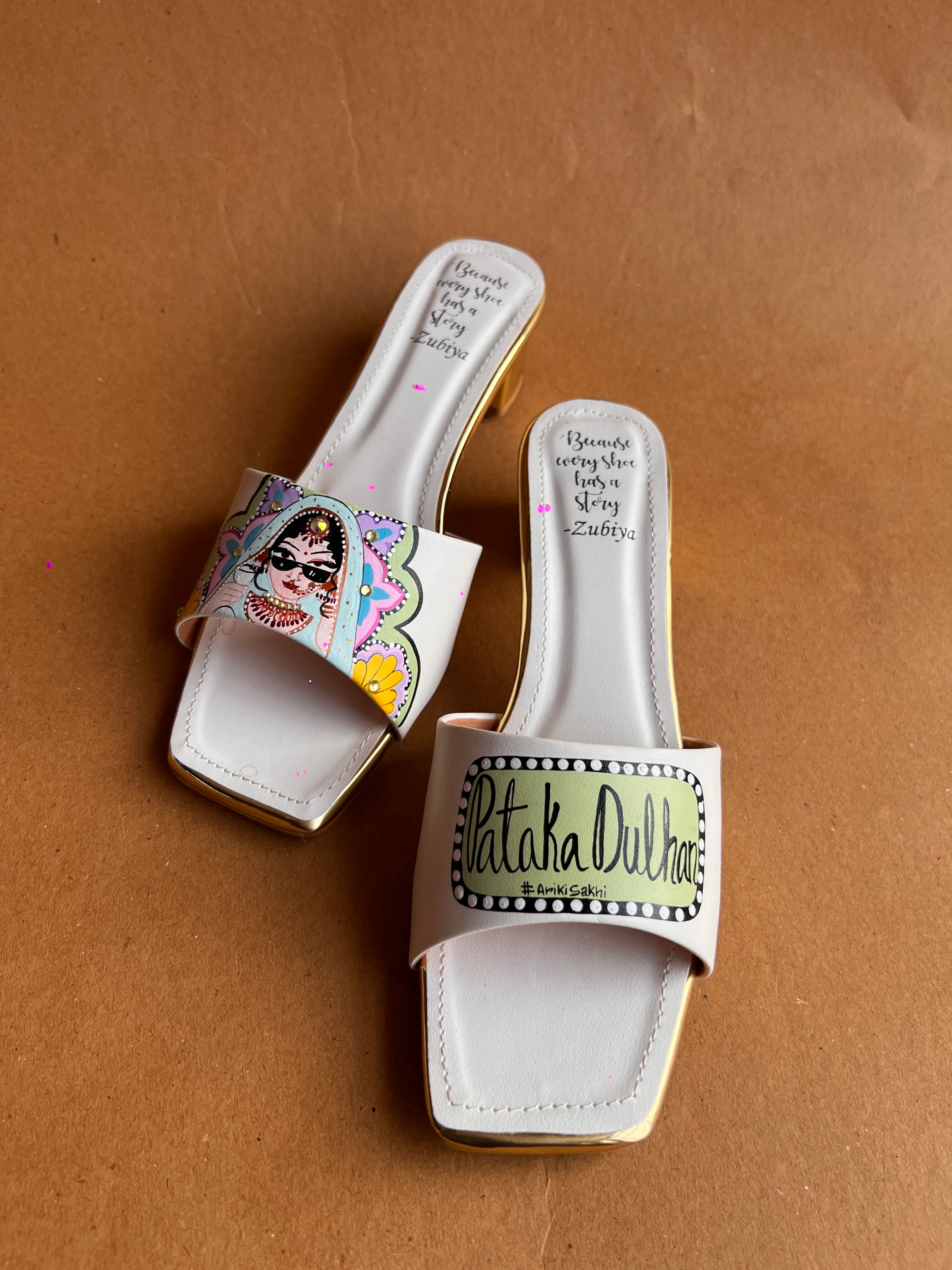 White- pista swag dulhan Artwork Heels